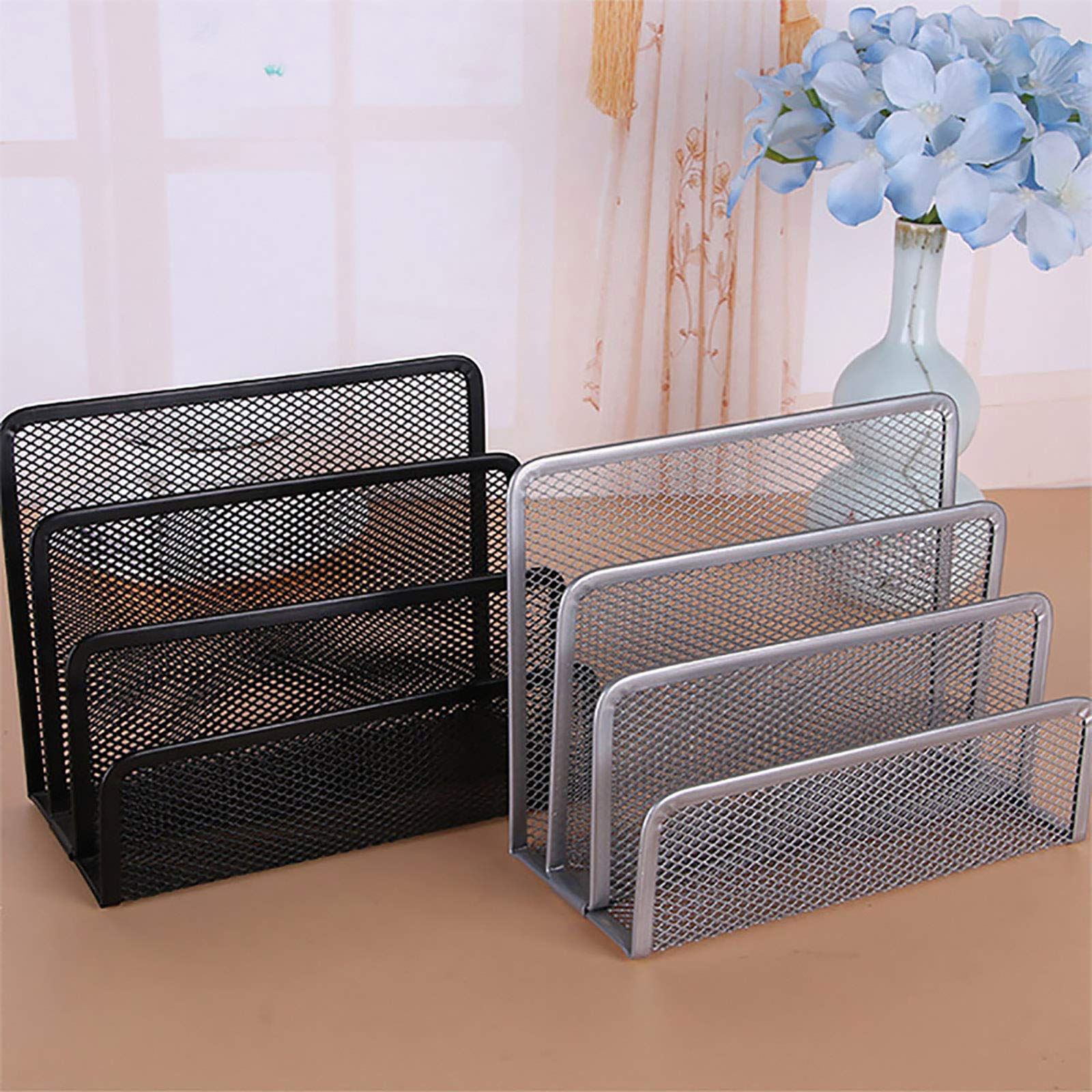 Vanra Small Letter Sorter desktop file Holder organizer in rete metallica con 3 scomparti verticale Verticale Silver
