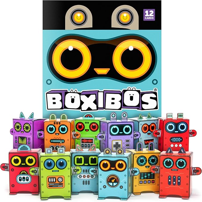 Box Buddies Boxibos Robots Pack of 12 Mini Box Robots Paper Craft