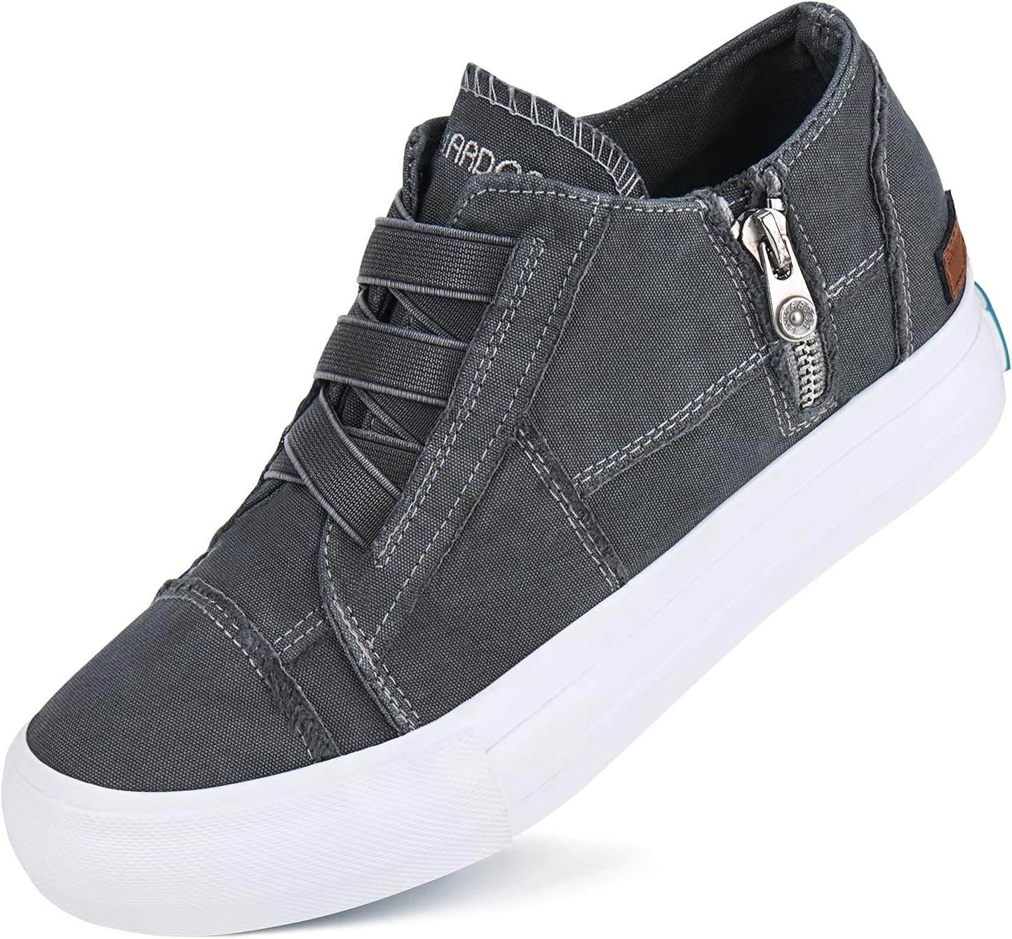 Women Platform Sneakers Hidden Wedge Canvas Shoes Fashion Walking Slip On Sneaker Non Slip with Zipper