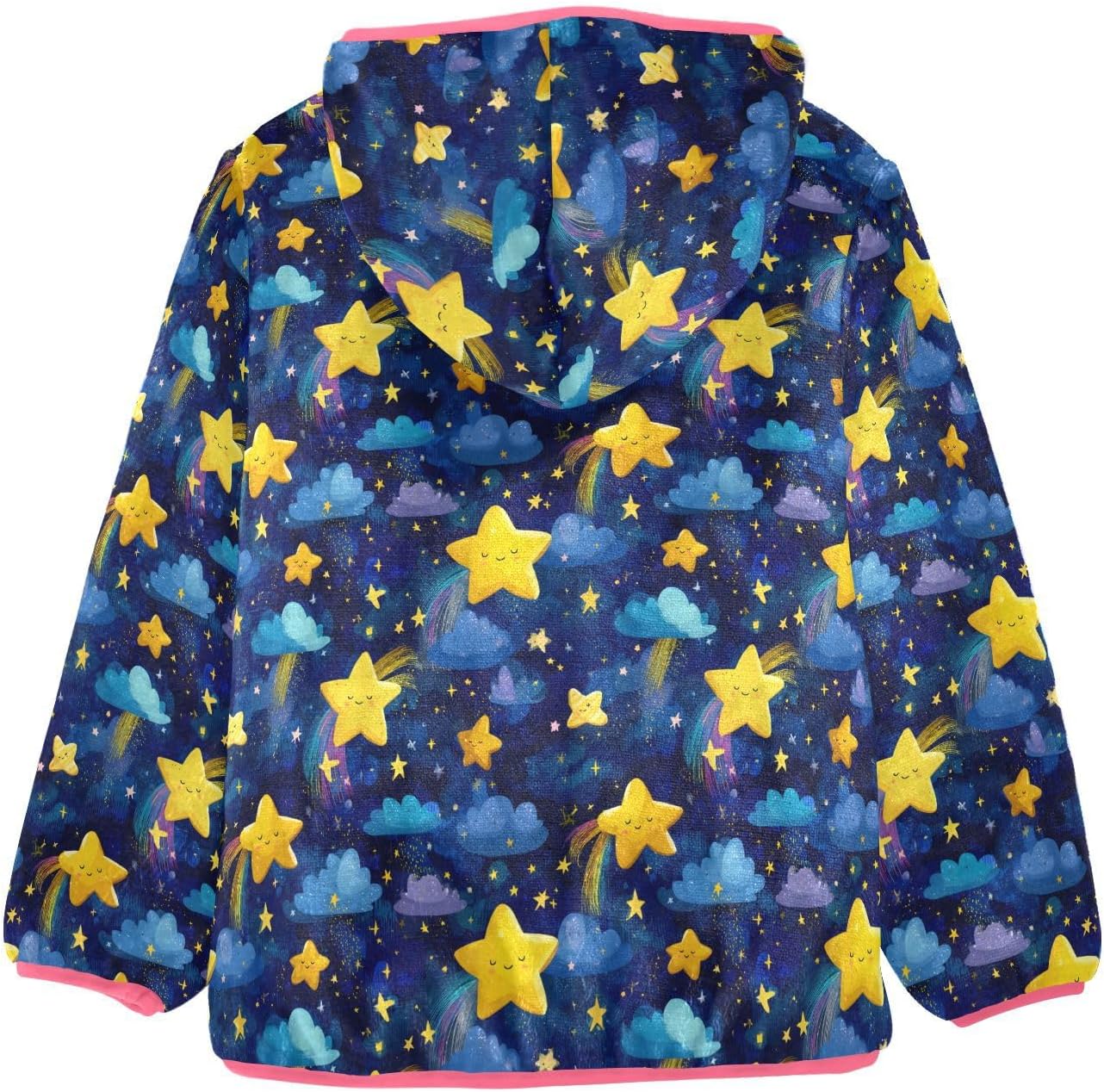 Girls Hoodie Outfit Starry Sky Star Pattern Zipper Sweatshirt Coat Fleece Jacket for Kids 3-10T