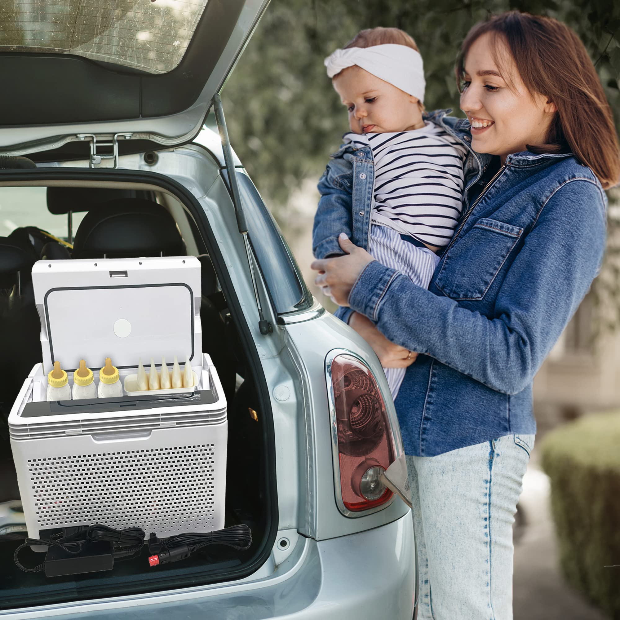 Accucold MOMCUBE™ Portable Refrigerator/Freezer for Breast Milk, 12/24V DC Power Cord, 100-240V AC Standard Wall Outlet, Cooling Range -20? to 20?/-4? to 68? for Truck, Van, RV, Camper, SUV, Boat