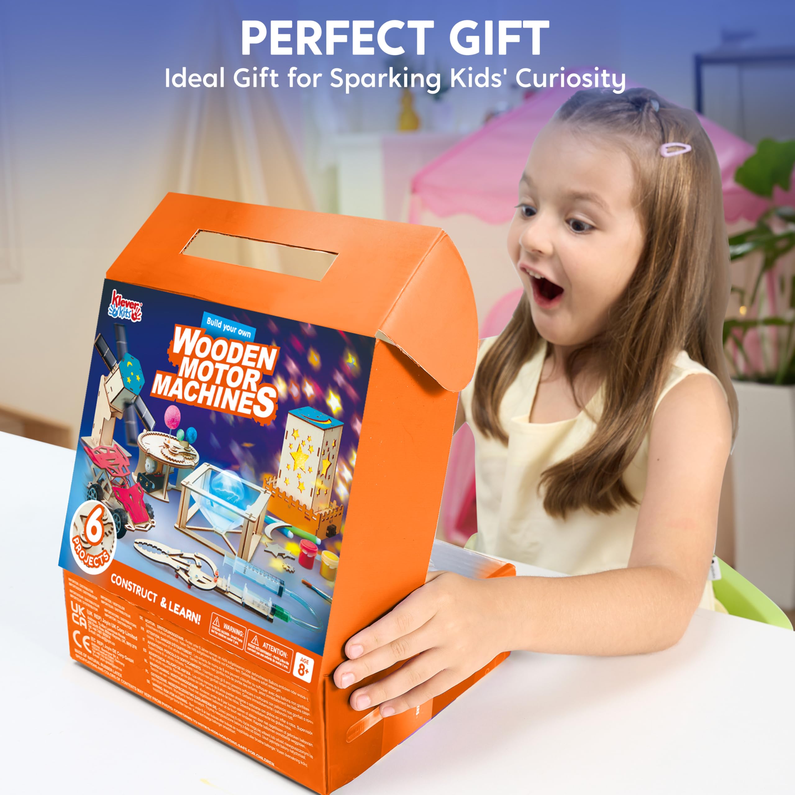 Klever Kits Science Building Toys 6 Projects- Make Your Wooden Motor Machines- Learning Crafts and STEM Activities for Kids Aged 8 9 10 + DIY Race Car & Star Nightlights - Image 7
