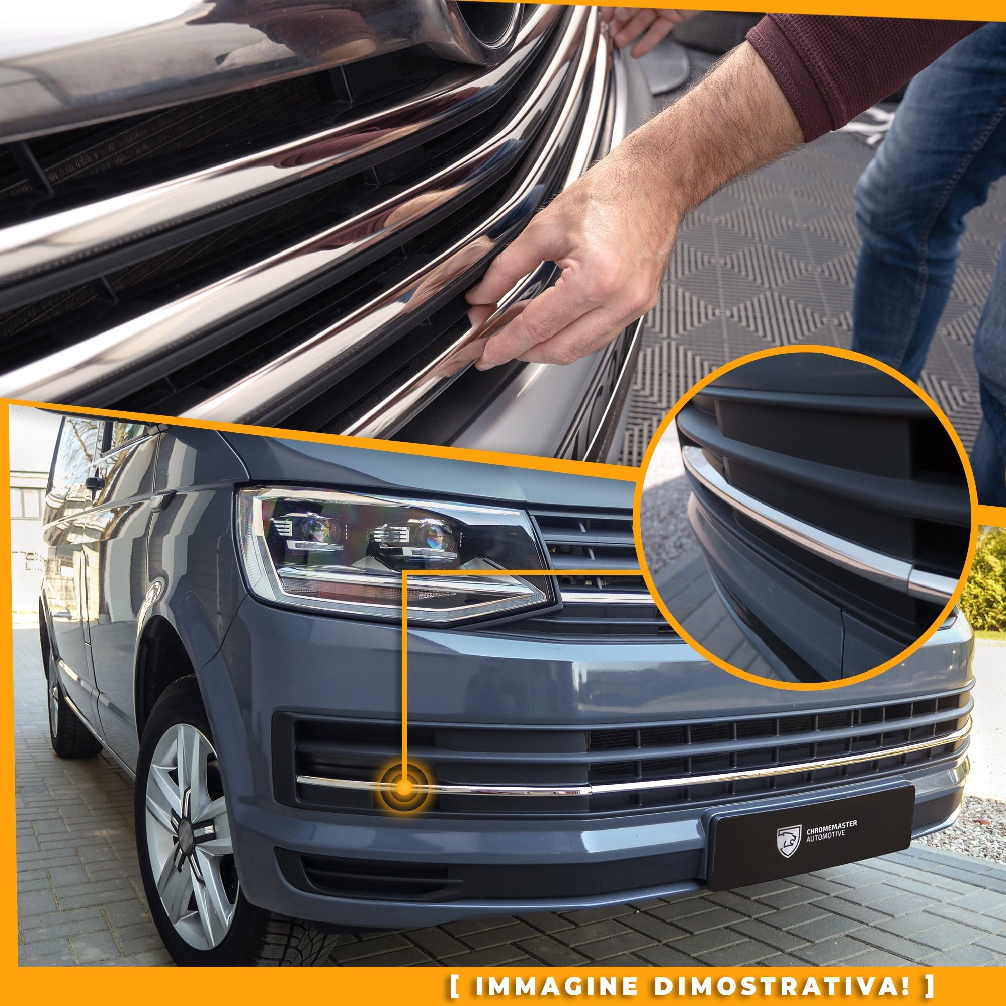 Profilo Griglia Paraurti Fiat 500X 2015-2018 - Acciaio Inox Lucidato, Decorativo