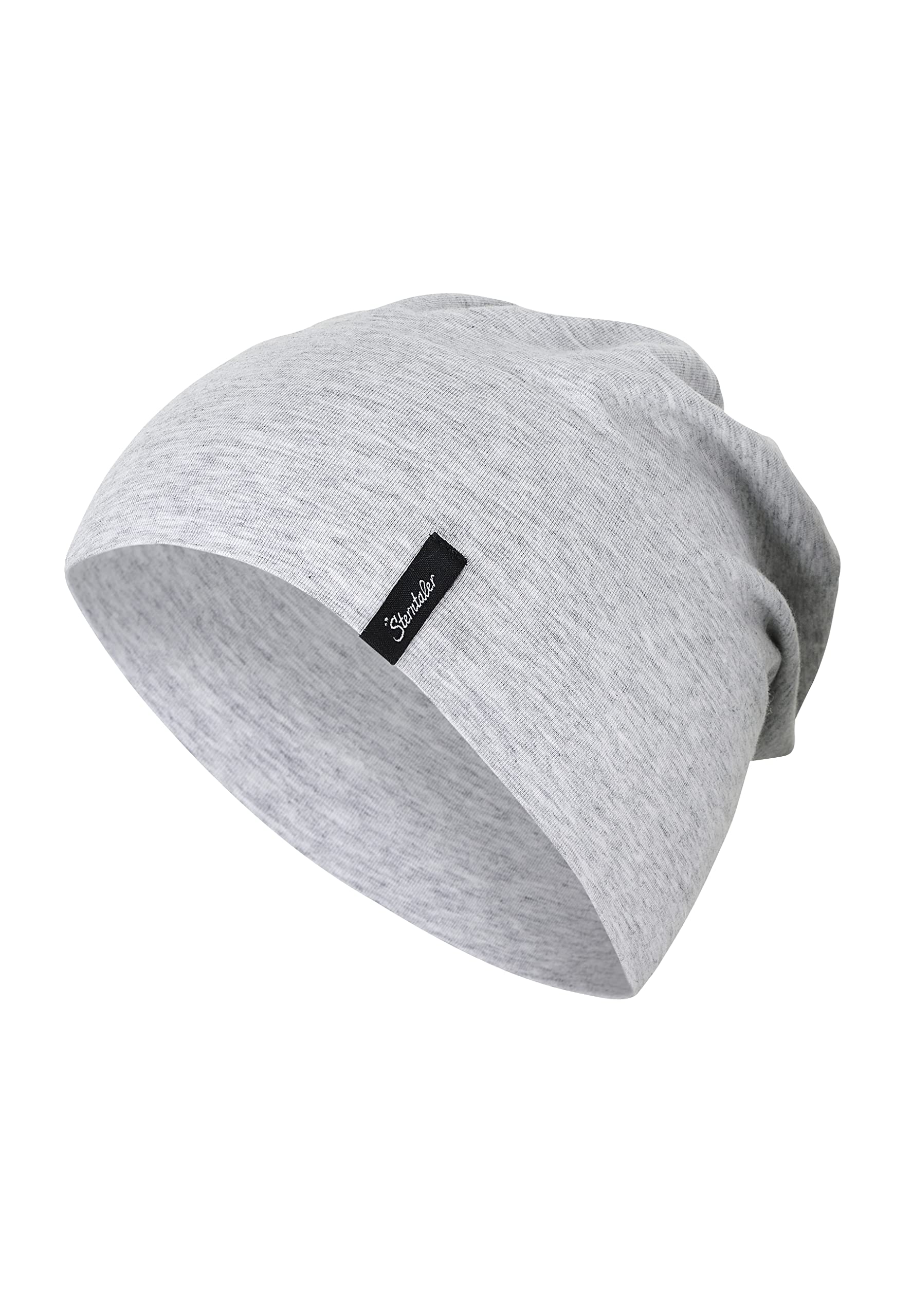 Sterntaler OCS Beanie Melange – Unisex Baby Mütze aus Melange-Singlejersey (Bio) – weiche Kopfbedeckung mit zwei Tragevarianten – lässige Übergangsmütze für Babys & Kinder – grau melange, Gr. 51