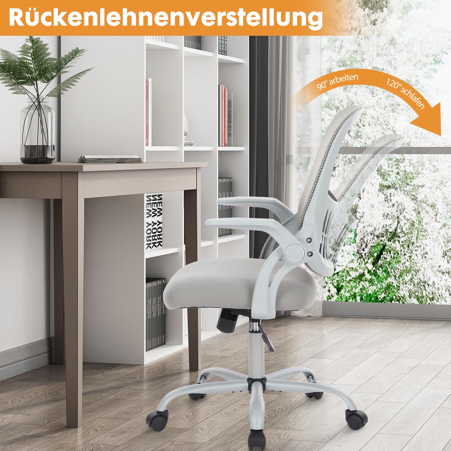 Braccioli Regolabili Altezza Regolabile Sedia Da Ufficio Ergonomica DUMOS | Schienale In Rete Traspirante, Regolazione Altezza E Inclinazione | Supporto Lombare E Braccioli Regolabili Sedia Girevole Scrivania