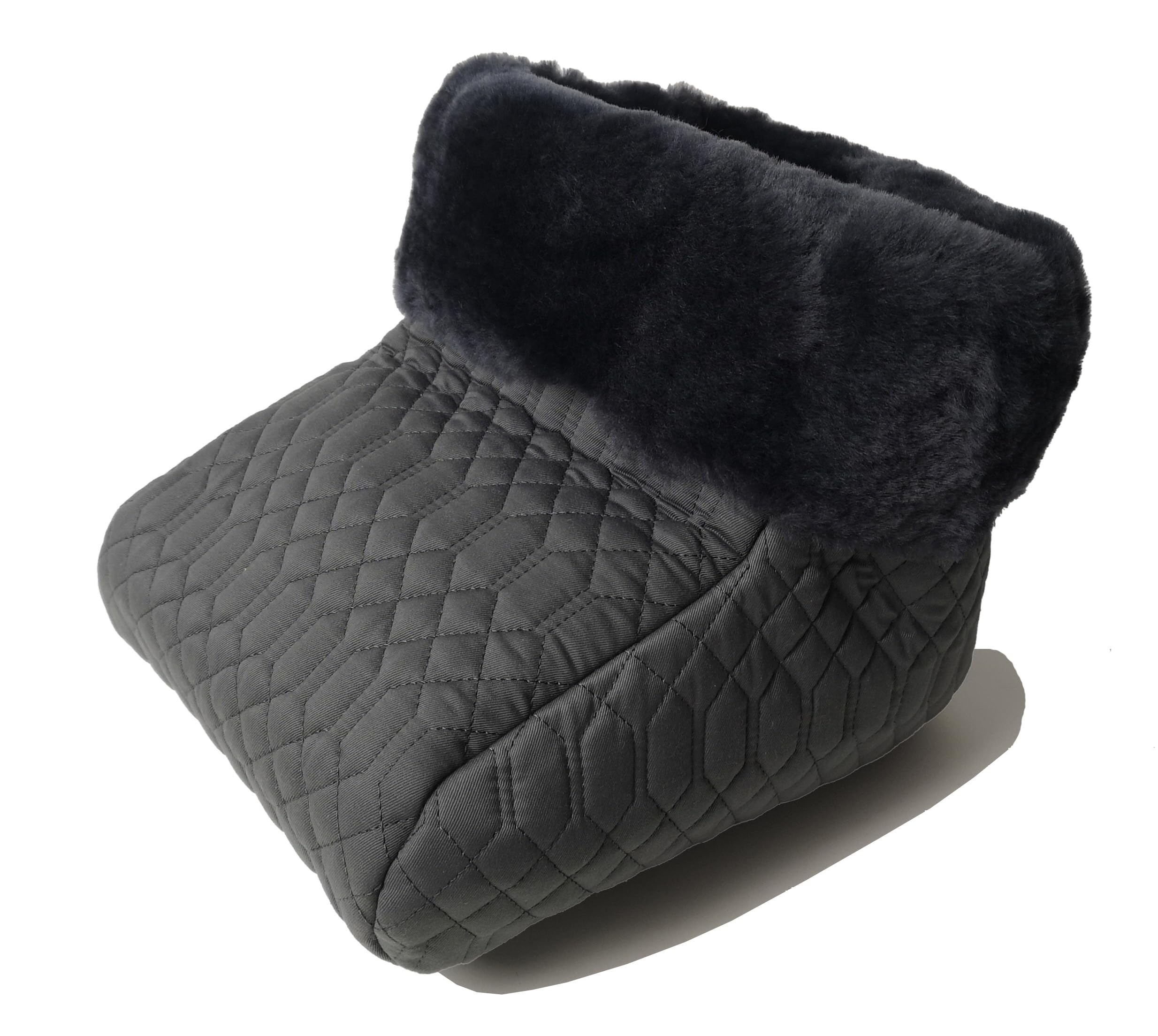 Fußsack Fußwärmer FUSA-NW-GRA-ANT Steppstoff mit echtem Merino Lammfell gefüttert 25mm silber-anthrazit