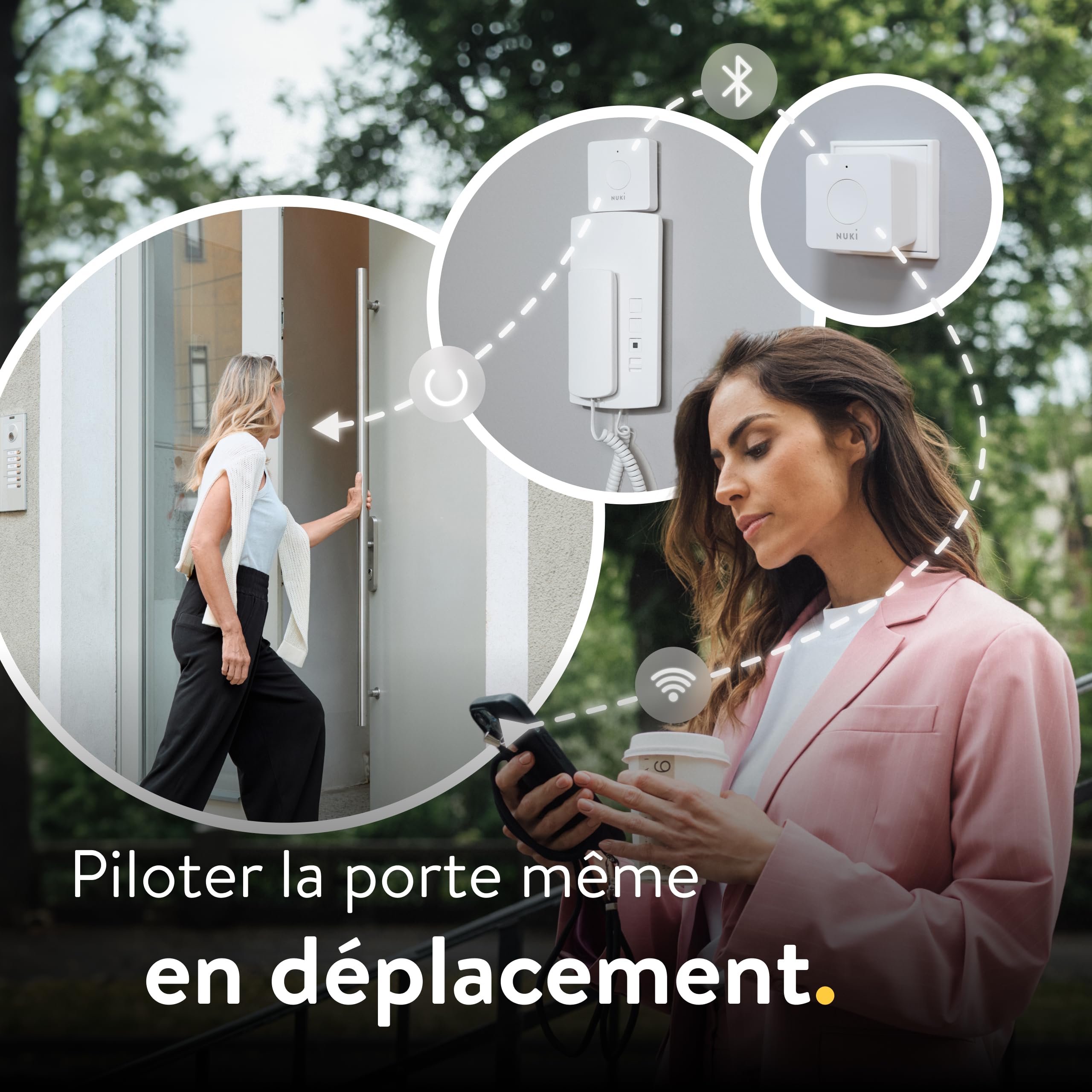 Nuki Bridge, la passerelle Wifi, serrure électrique, verrouiller la serrure connectée à distance, l’extension de Nuki Smart Lock, Amazon Alexa, Apple Homekit, Google Home, Blanc