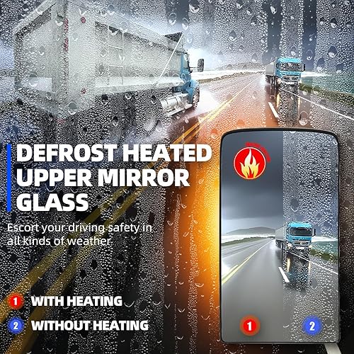 Miniatura 5 de Yuanone - Cristal de repuesto para espejo superior Kenworth T680 T880, con descongelación calentada