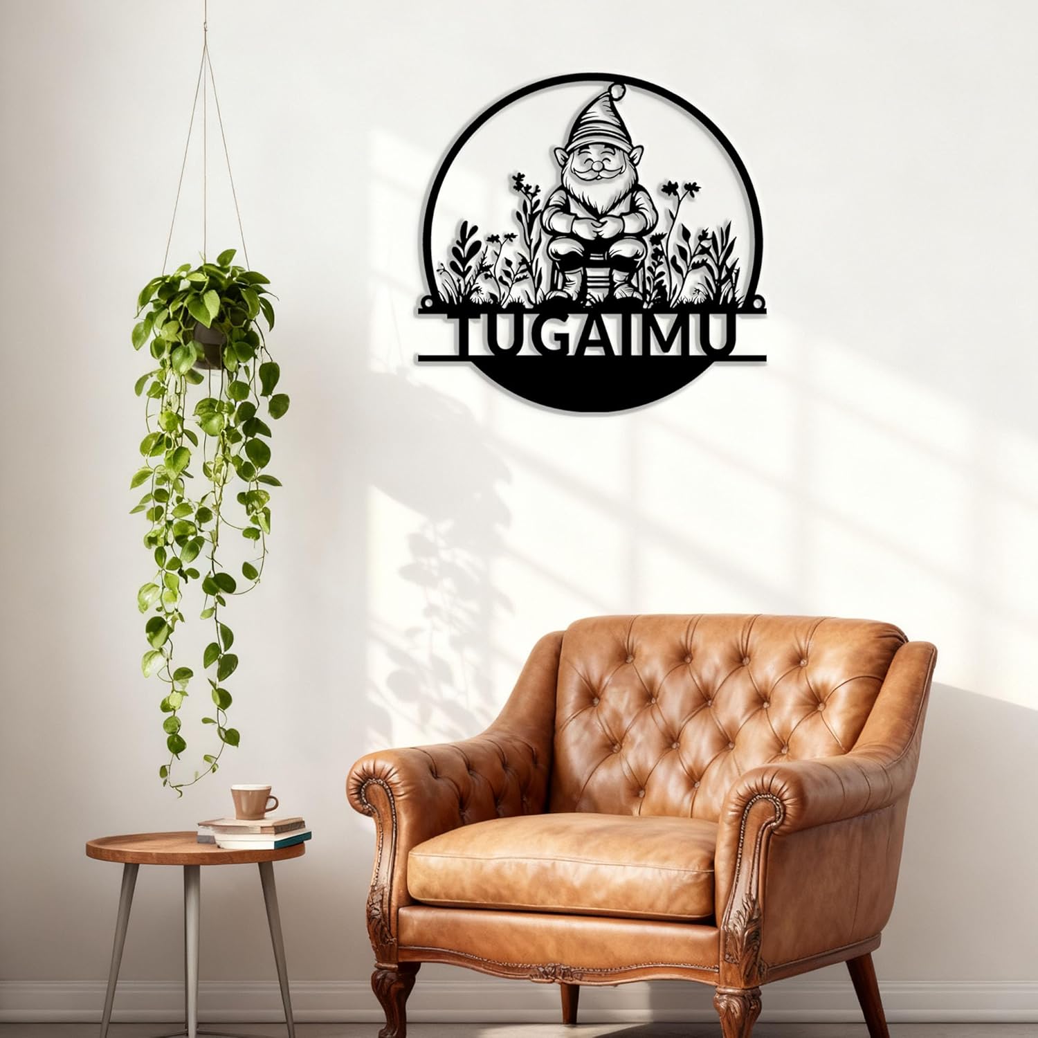 TUGAIMU Personalized Gnome Metal Wall Sign,Metal Christmas Signs,Custom Name Gnomes Decorations Rustic Iron Home Decor for Indoor/Garden Housewarming Gift Multiple Sizes Colors