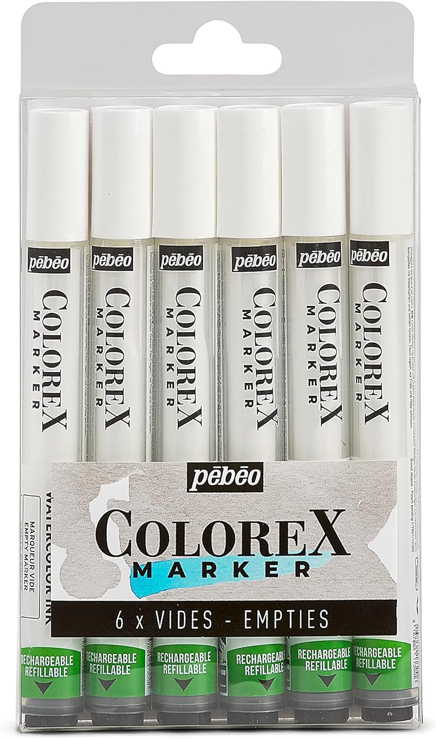 Pébéo Colorex Empty Refillable Marker Pen Compatible with 56 Pebeo