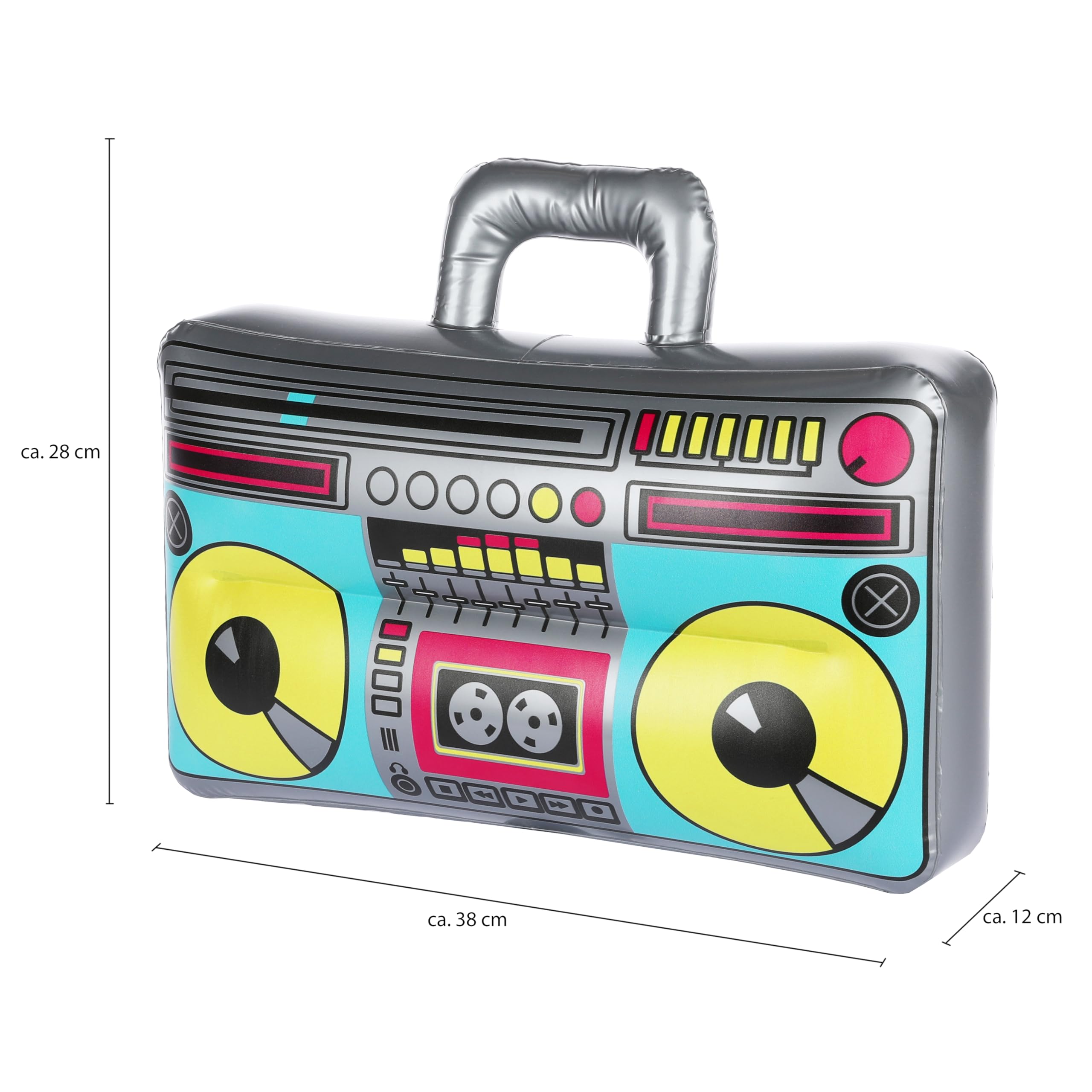 FunX Inflatable Ghetto Blaster Retro Tree Box Accessory for Carnival Party and Costume, 80s 90s Hip Hop Outfit (Small/Large) - Image 2