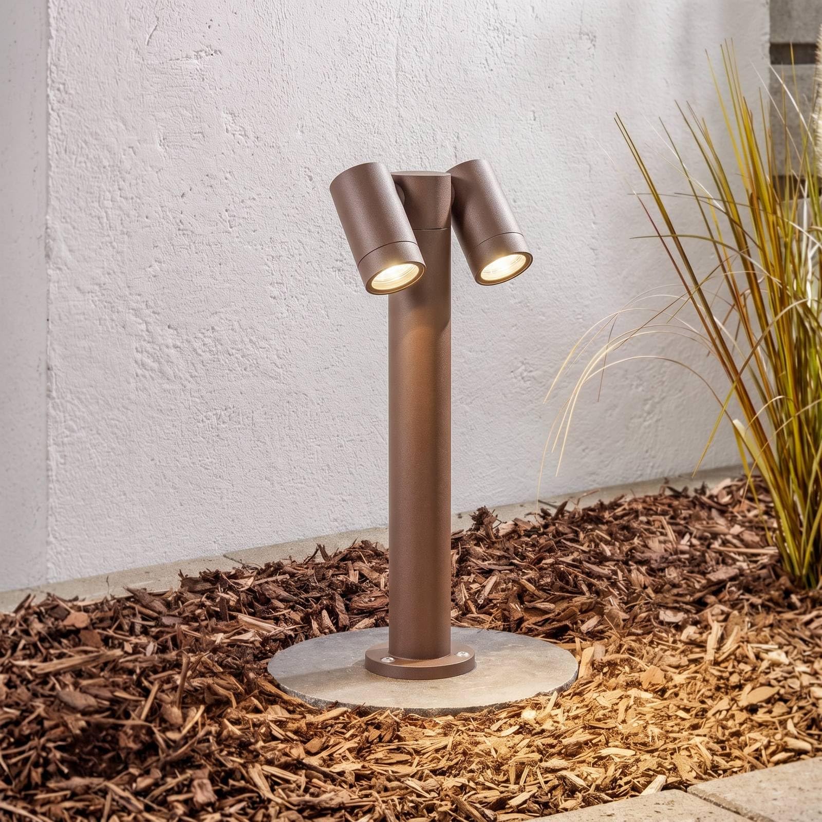 Lampa zewnętrzna z możliwością przyciemniania (nowoczesna) w kolorze brązowym, aluminiowa lampa uliczna latarnia uliczna ulica uliczna