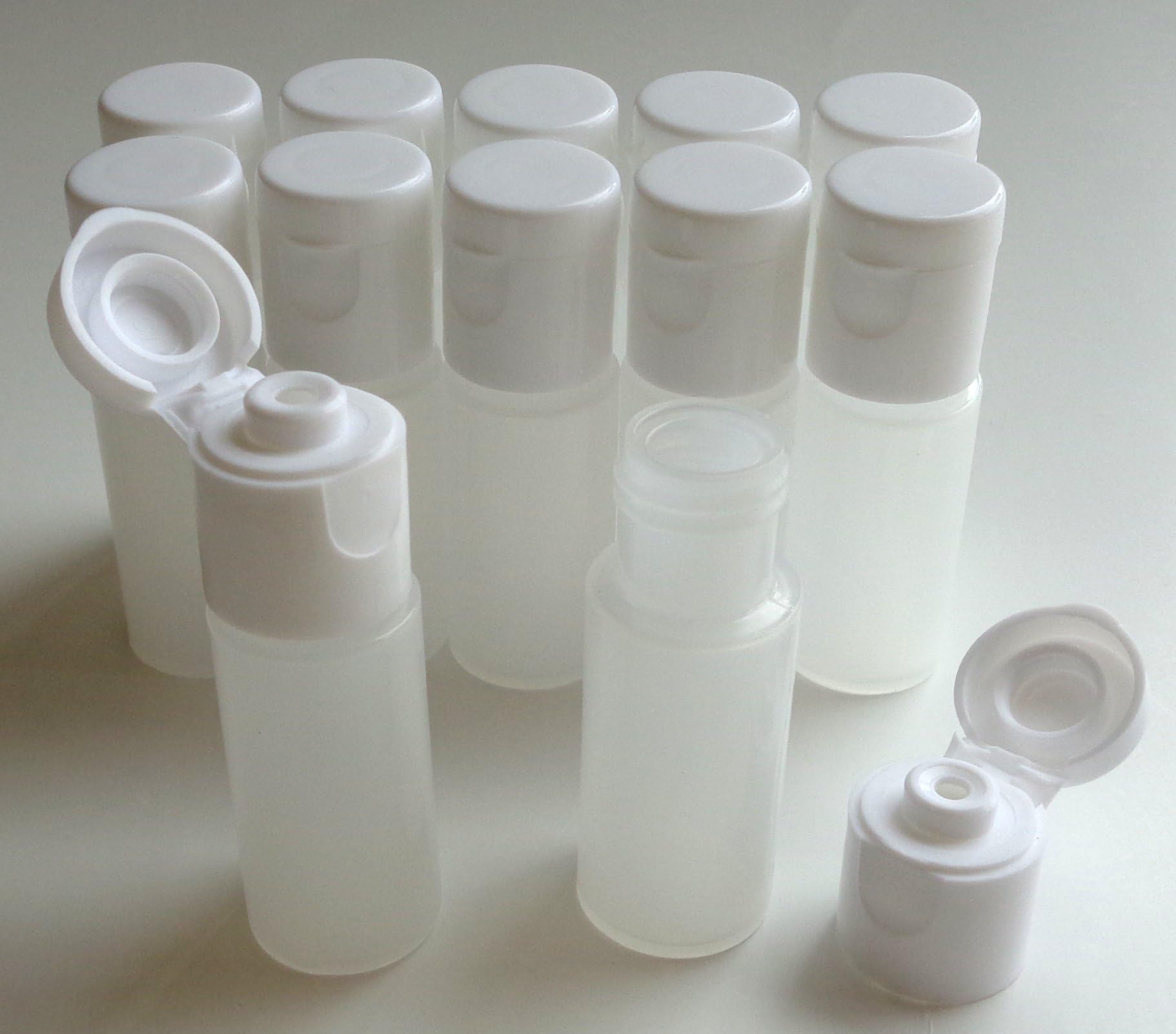 1/4-oz Cylinder Squeeze Bottles with Flip Top Cap/Natural-Colored Dropper Containers/Bag of 12