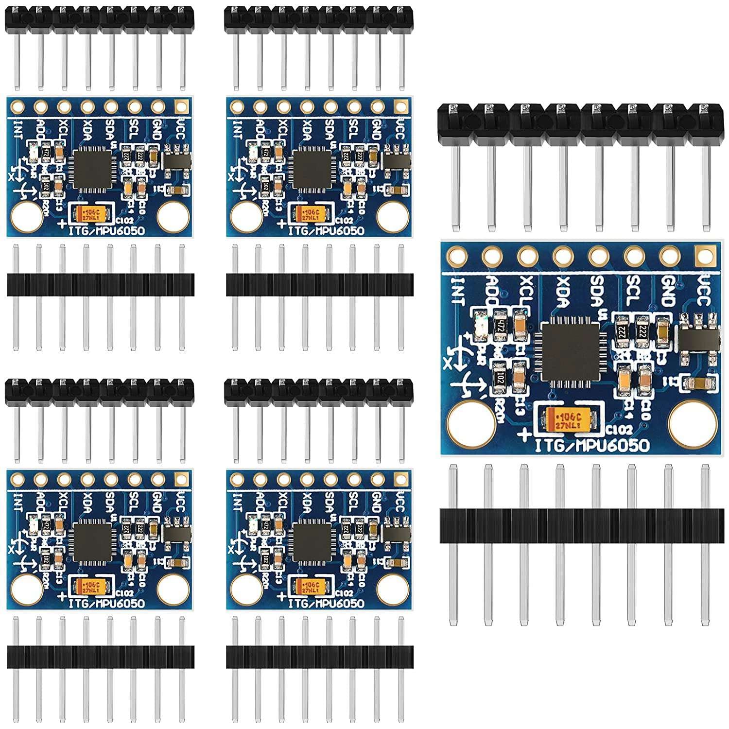 Axis Module 6 Pack GY-521 MPU-6050 6-Axis Accelerometer Gyroscope ...