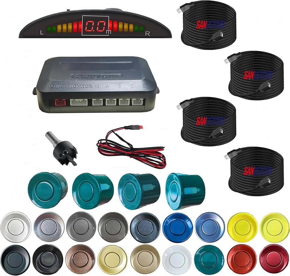 Kit de sensor de estacionamento kit de sensor de reserva sensor reverso para carro 18 opções de cores para sondas ajustável alarme volume profissional sensor de reversa para carro assistente