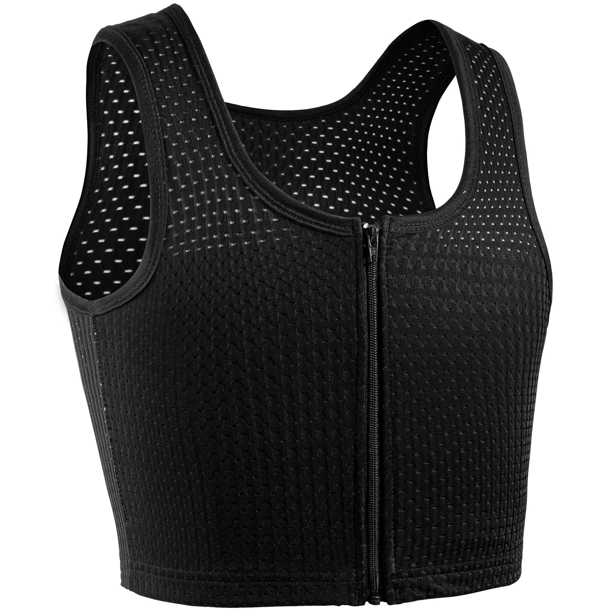 XUJI Binder Traspirante con Cerniera per Compressione - Reggiseno Compressivo per Transgender, FTM, Tomboy e Cosplay (B, 3XL)