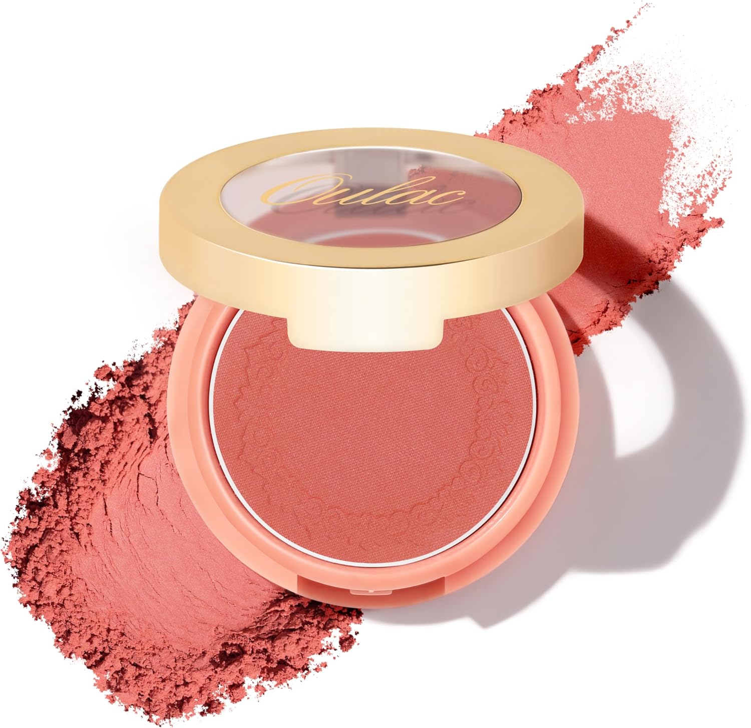 Oulac Matte Blushers for Cheeks,Mineral Powder Blush,Rich Colors,Compact Blusher,Vegan, 4.8g,(12) Forever Young,Pink Coral