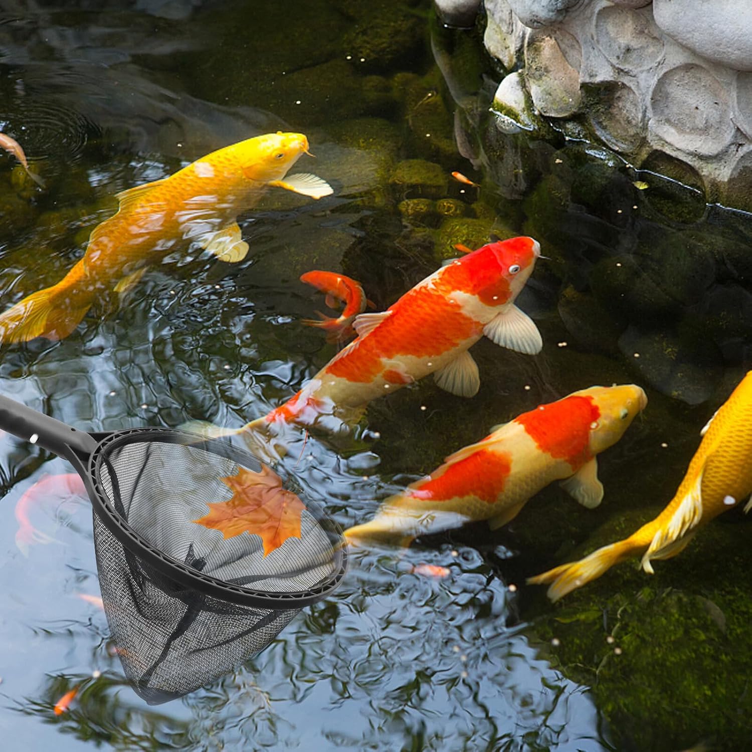 YARNOW Pool Leaf Skimmer Net Fine Mesh Swimming Pool Surface Cleaner Deep Rake Net Plastic Material