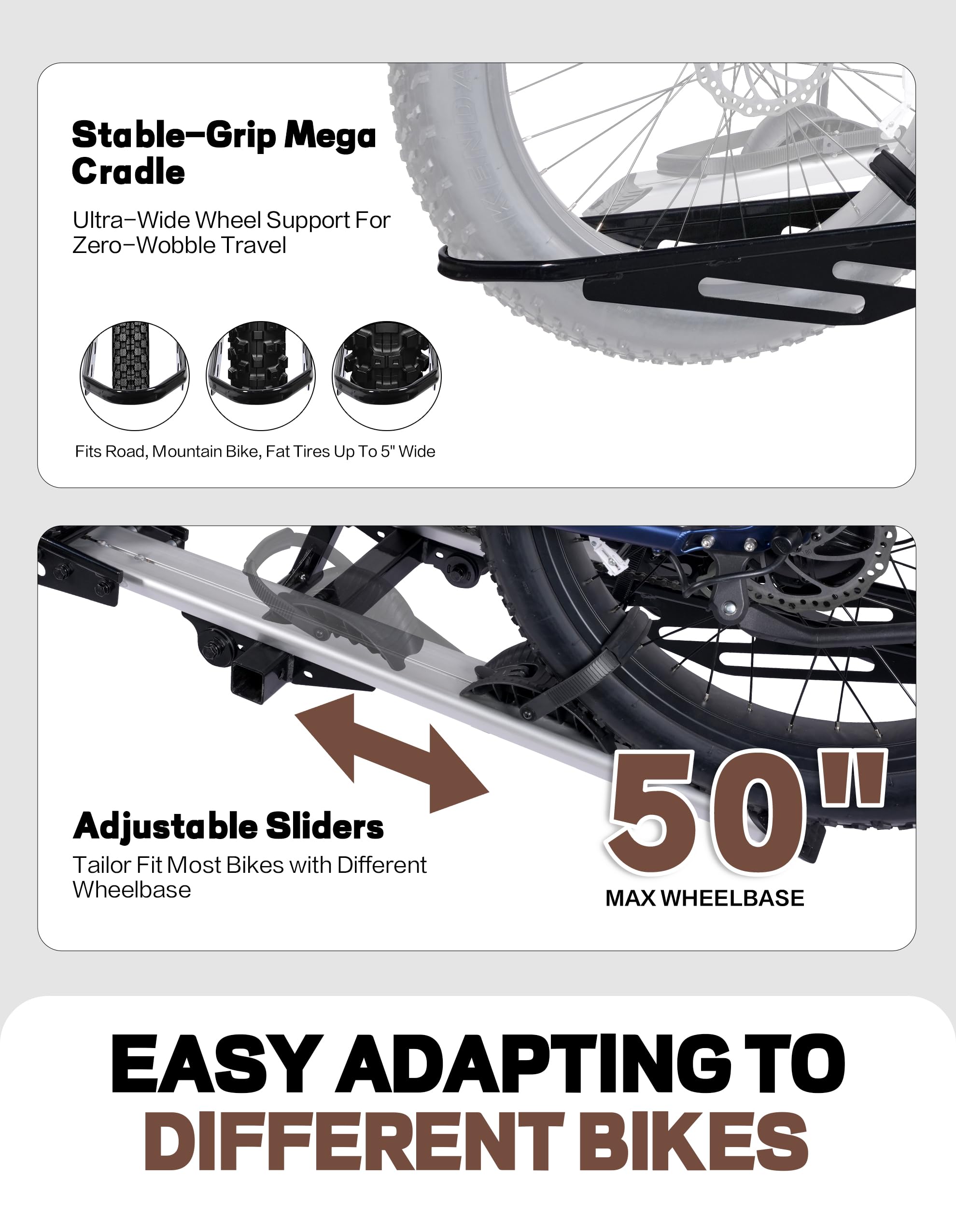 RokRack Plus Foldable 2 Ebike Rack with Ramp, 200 lbs Capacity Electric Bike Carrier Platform Mount, Hitch Bike Rack for Car SUV with Hitch Stabilizer, Lock Pin, Rain Cover & Lock