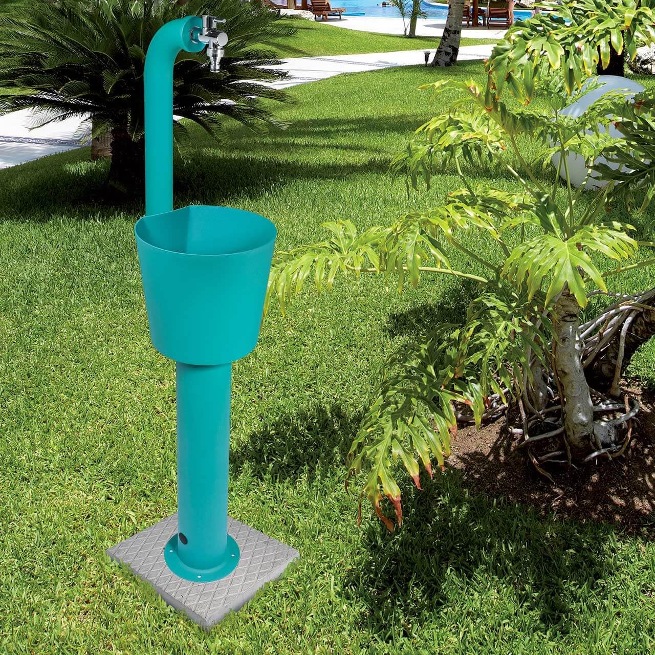 Fontana da Giardino con Doppio Rubinetto e Secchio Belfer 42/ARRC Cactus Antracite