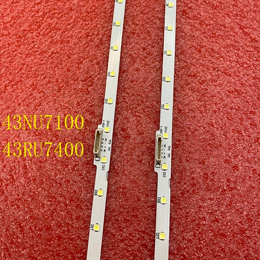 Striscia LED (2) Adatta for Samsung UE43NU7190U UE43RU7179U UE43NU7092 UE43NU7090 UE43NU7170 UE43RU7100 UE43NU7120U UE43RU7120 UE43NU7199U(4pcs for 2 TV)