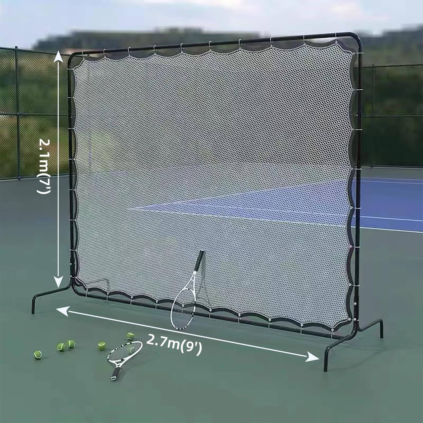 Tennis-Rückwand, großes Rebound-Netz, Tennis-Jumbo-Rebounder [9 Fuß x 7 Fuß] – verstellbares Rebound-Netz für Grundschläge und Volleys, verbessert die Fähigkeiten bei Grundschlägen und Volleys