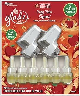 Glade PlugIns Scented Oil Refill - Cozy Cider Sipping - 6 Refills and 2 Warmers