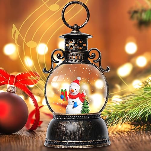 Miniatura 8 de Globos de nieve grandes de Navidad, globo de nieve musical de 13.8 pulgadas, globo de nieve de tren giratorio, 8 canciones, temporizador de 6 horas,