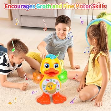 Dancing Duck Toy, Interactive Musical Toys, Light Up Toys Crawling Duck