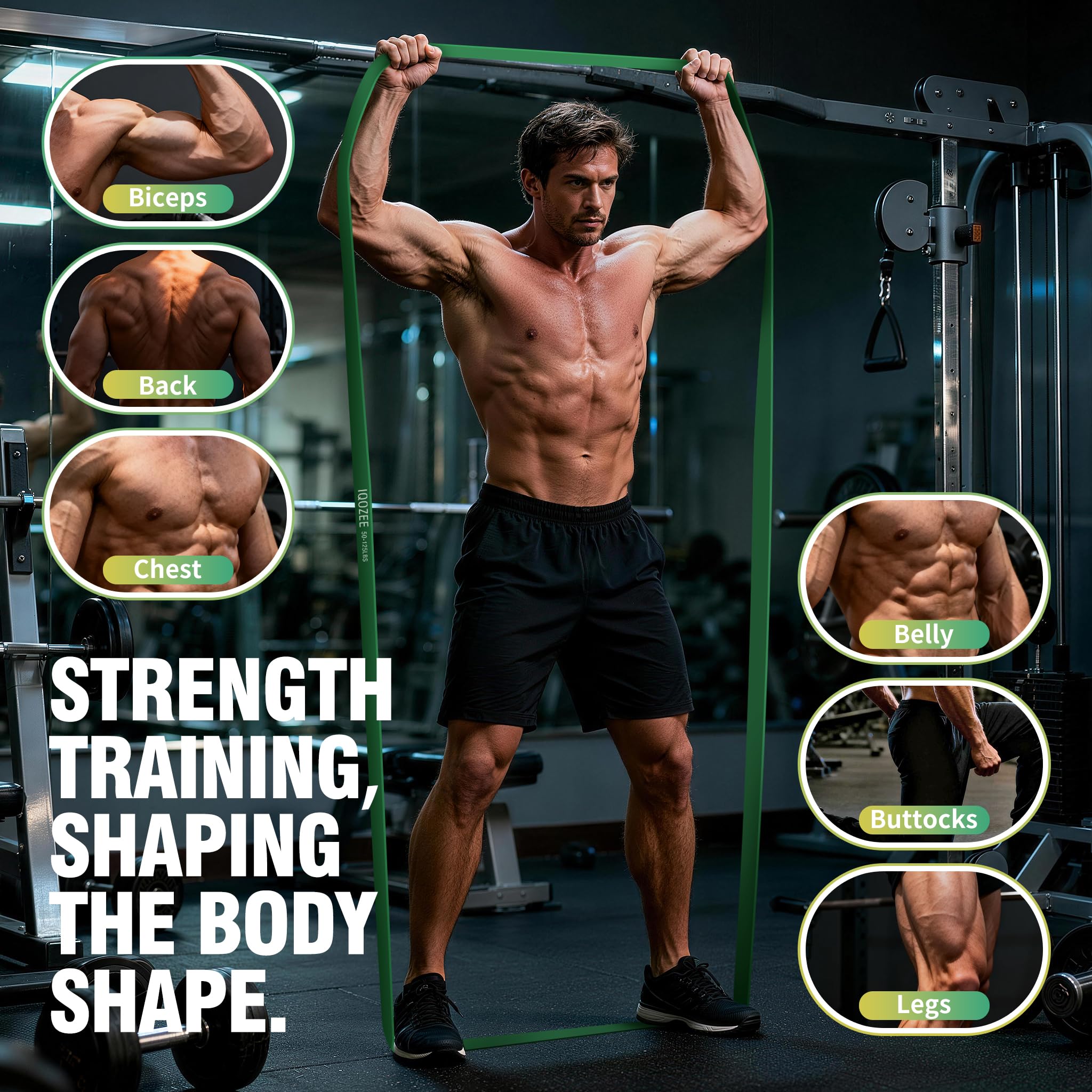 Widerstandsbänder Set 5 Stufen mit Anker, Griffen, Tasche, Trainingsanleitung, für Muskelaufbau, Yoga, Fitness