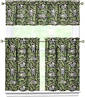 Vista 1 de Juego de cortinas de perezoso y cenefas para ventanas, cenefa de cortina de ventana de baño, juego de 3 piezas para amantes de los animales