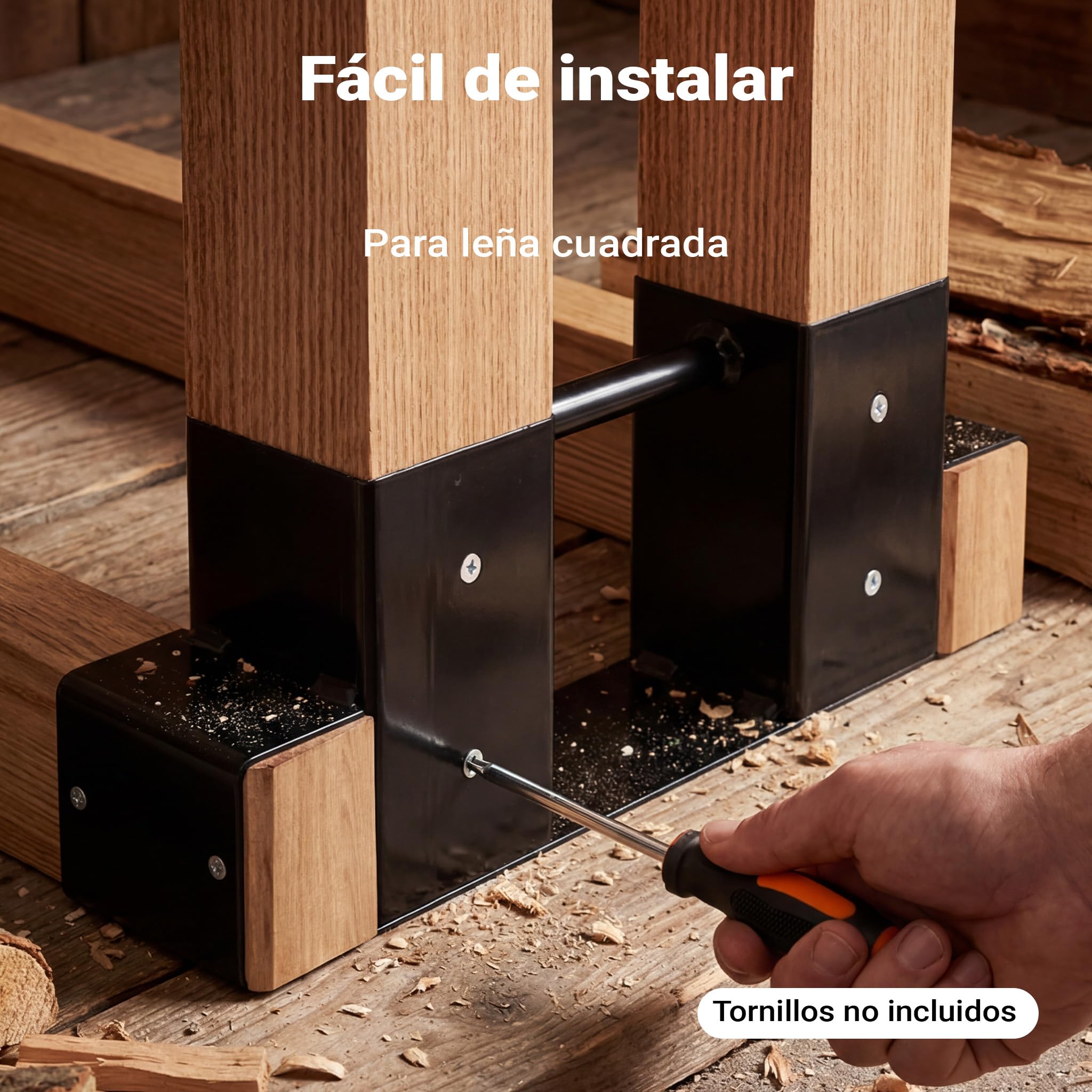 WilTec Soportes ayuda apilar madera leña 2 unidades para chimenea estufa almacenamiento