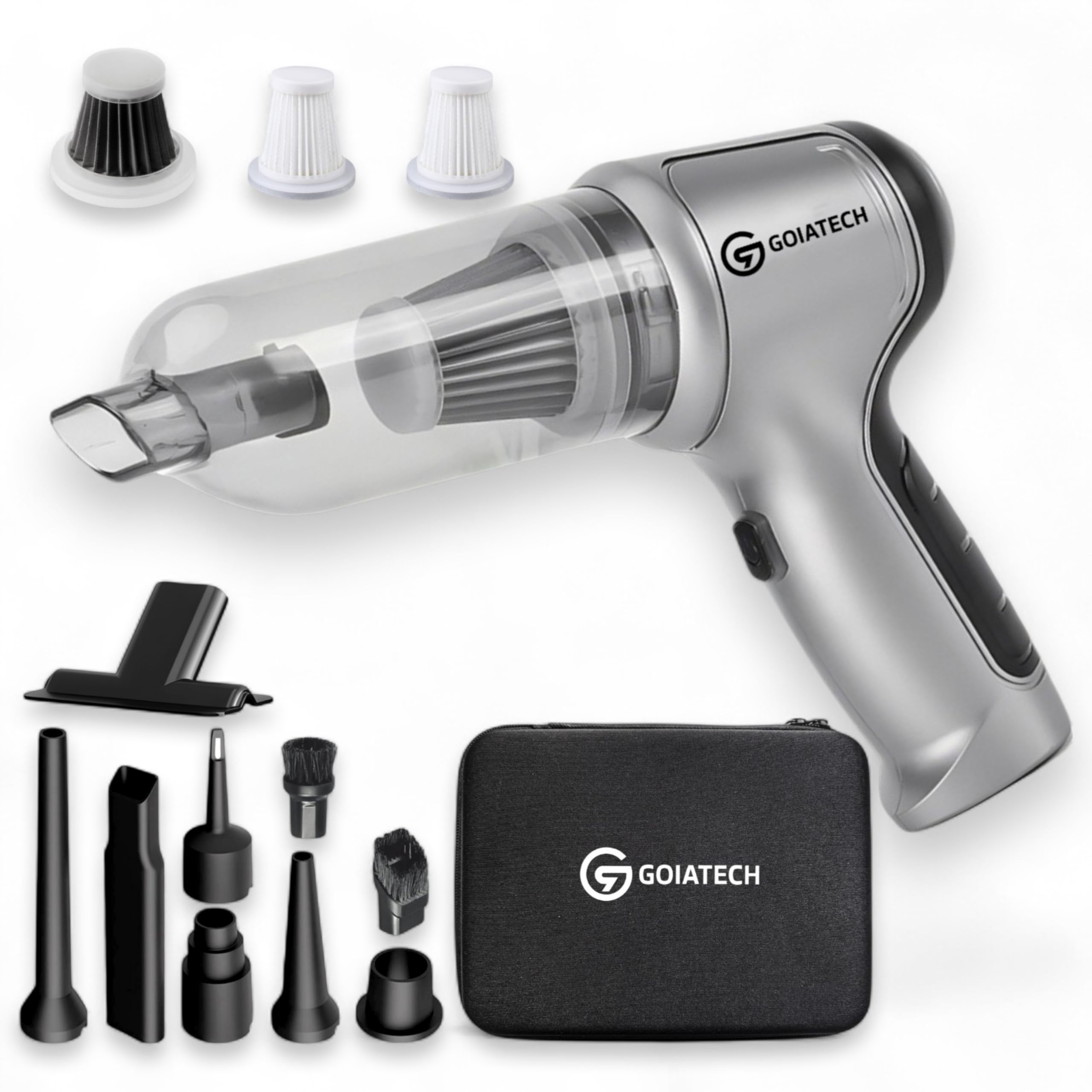 GOIATECH Handheld Car Vacuum Cleaner cordless, 20000Pa 4-in-1, Car High Power Handheld Vacuum, Portable Mini Vacuum with Brushless Motor for Car Interior, Pet Hair and Home Use