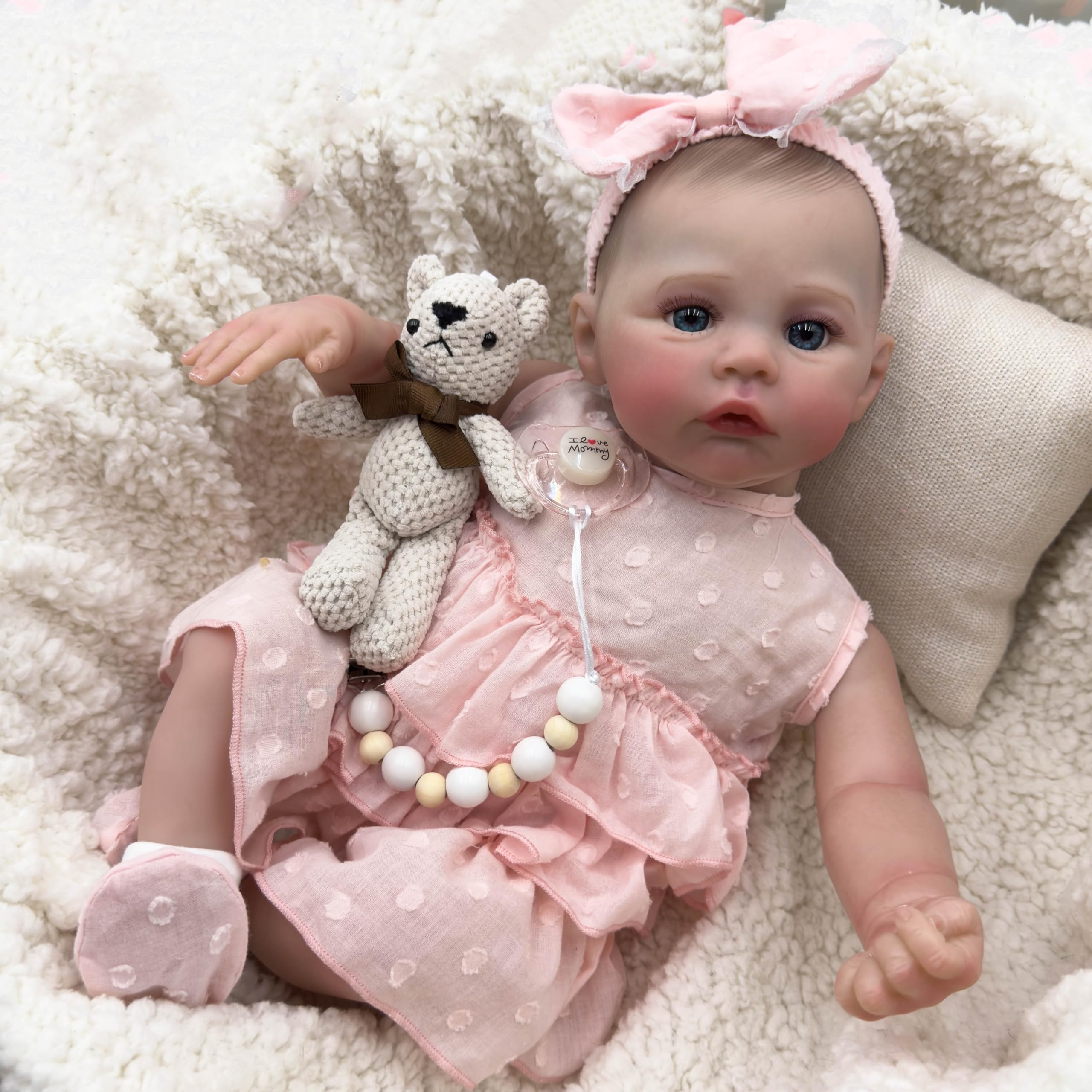 RXDOLL Realistyczne lalki Reborn Baby Dolls Girl miękkie winylowe silikonowe całe ciało realistyczne lalki noworodka dziewczynki prawdziwe życie lalka bobas prezenty urodzinowe dla dzieci w wieku 3+