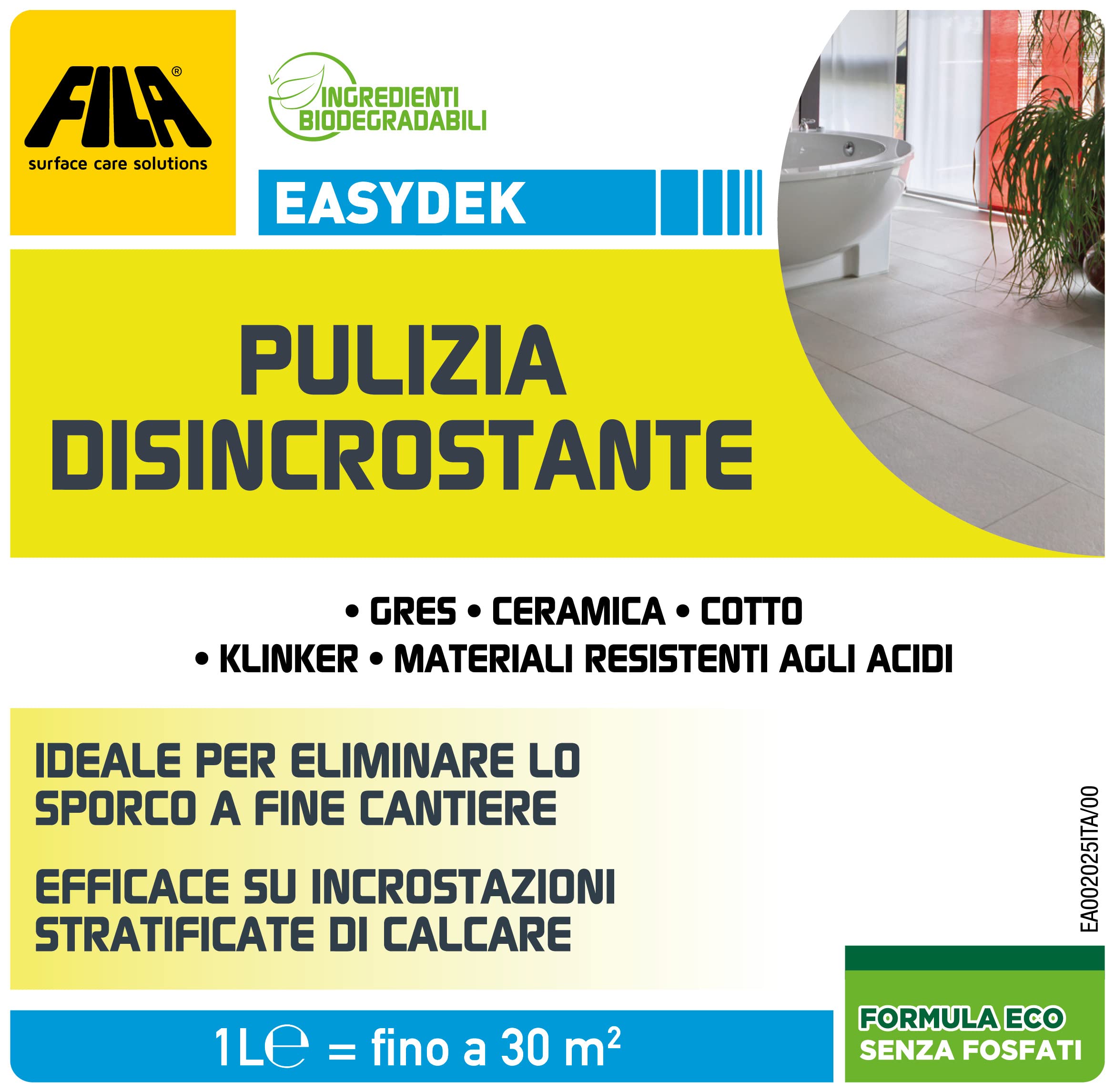 FILA Surface Care Solutions Easydek Pulizia Disincrostante Detergente, 1 Litro