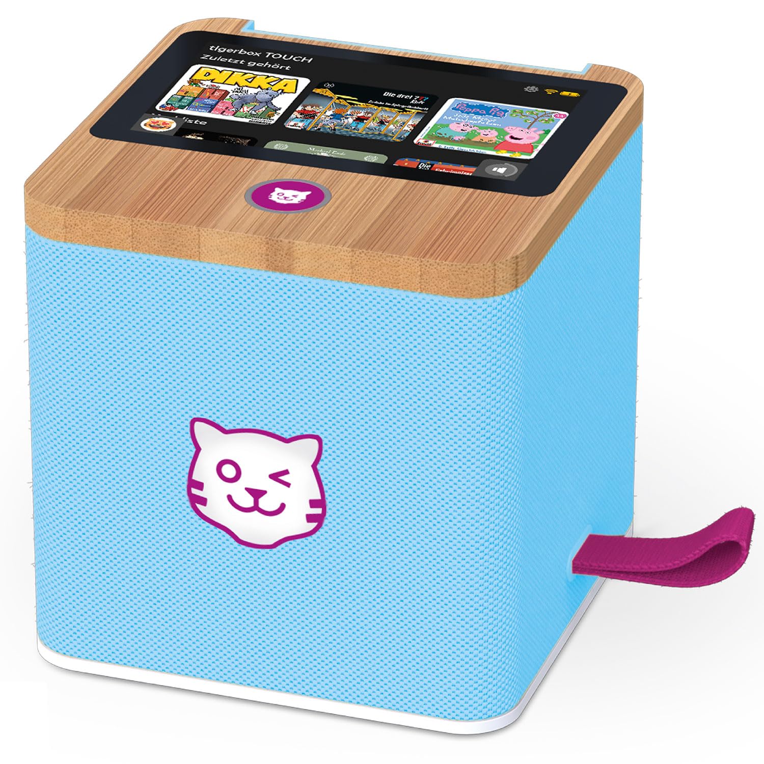tigermedia tigerbox Touch Plus Miami Sky Azzurro | Audio Stereo per Bambini | Display Touch a Colori | con Luce Notturna | Connettore Cuffie Bluetooth | Batteria Extra Potente