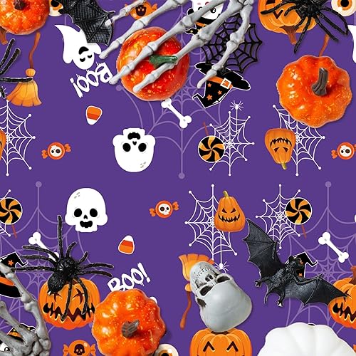 Miniatura 5 de Mantel desechable para fiesta de Halloween, 3 piezas, para decoración de fiesta de Halloween, 54 x 108 pulgadas