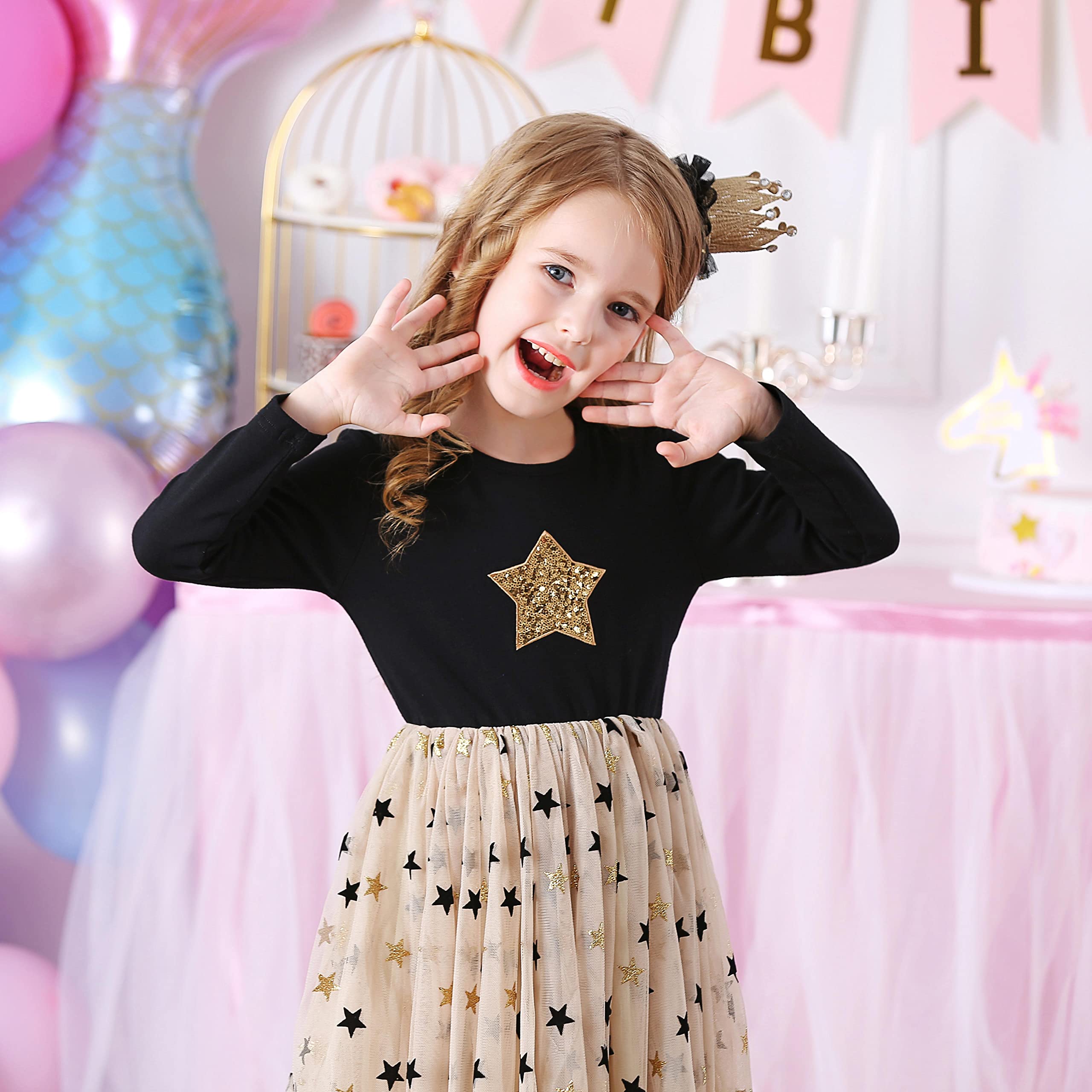 VIKITA Kid Girls Dresses Princess Animal Cartoon Tulle Party Casual Outfits Clothing 1-8 Years — view 3