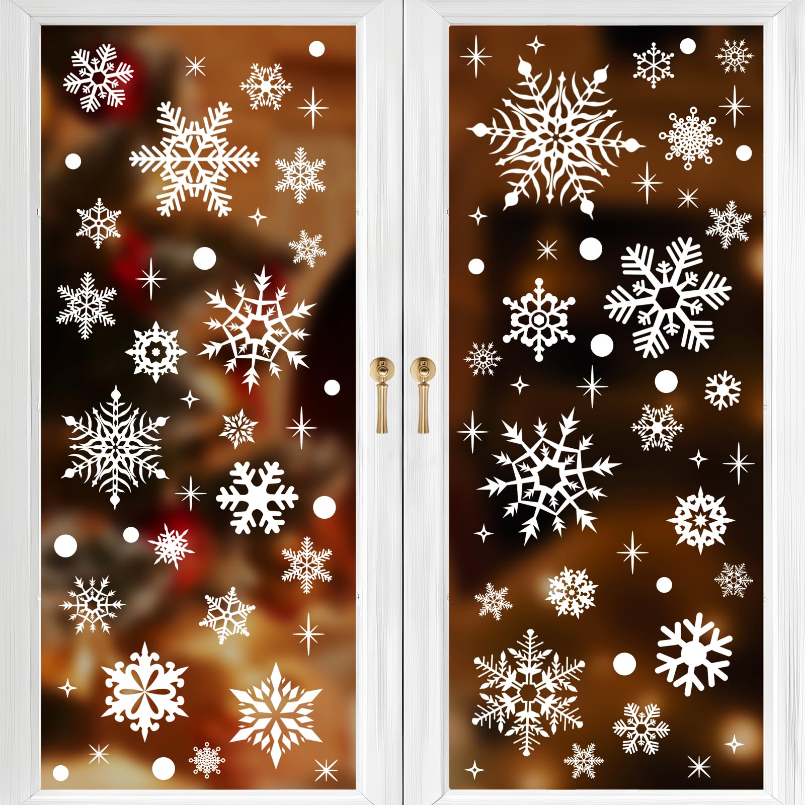 Pegatinas Navidad Ventanas Cristal, 155 Piezas Copos de Nieve Decoración Navidad Escaparates Vinilos Navidad, Reutilizable Pegatinas de Navidad para Cristales Puertas Adornos Navidad Casa Interior