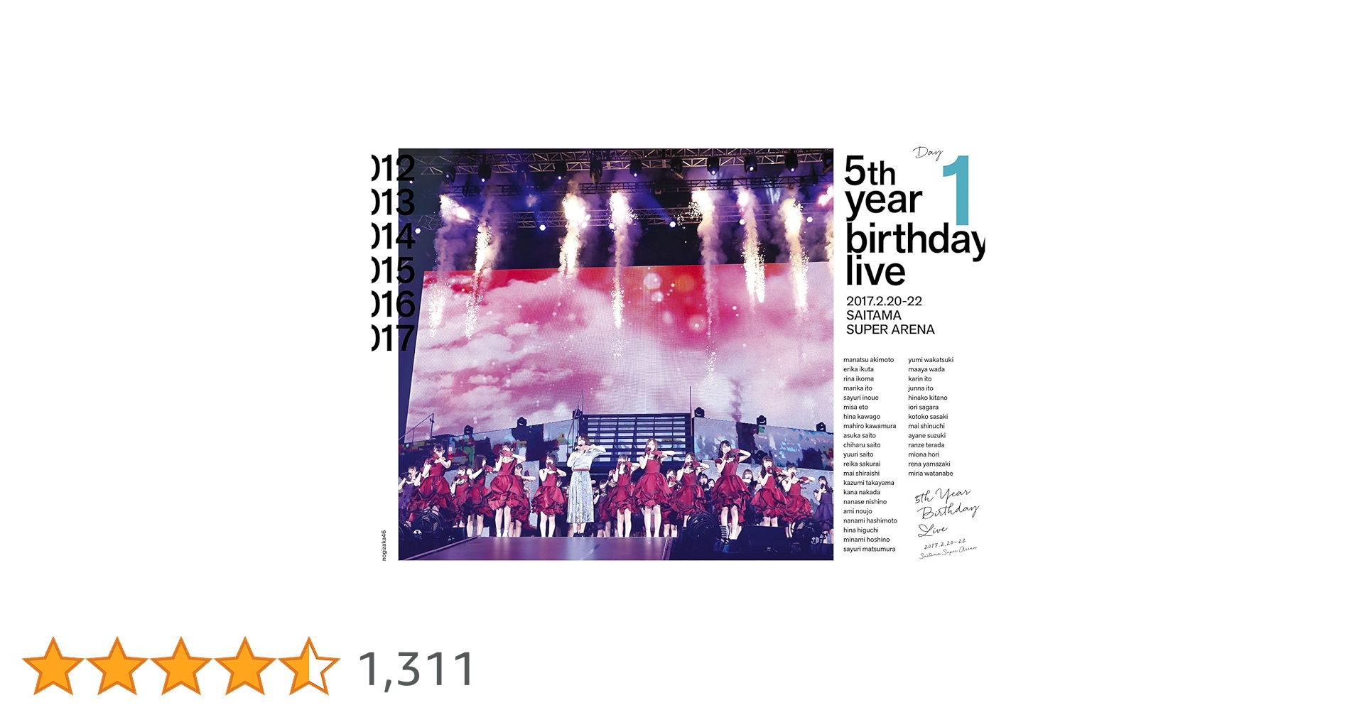 乃木坂46 5th YEAR BIRTHDAY LIVE  初回限定盤 5th YEAR BIRTHDAY LIVE 2017.2.20-22 SAITAMA SUPER ARENA Day1