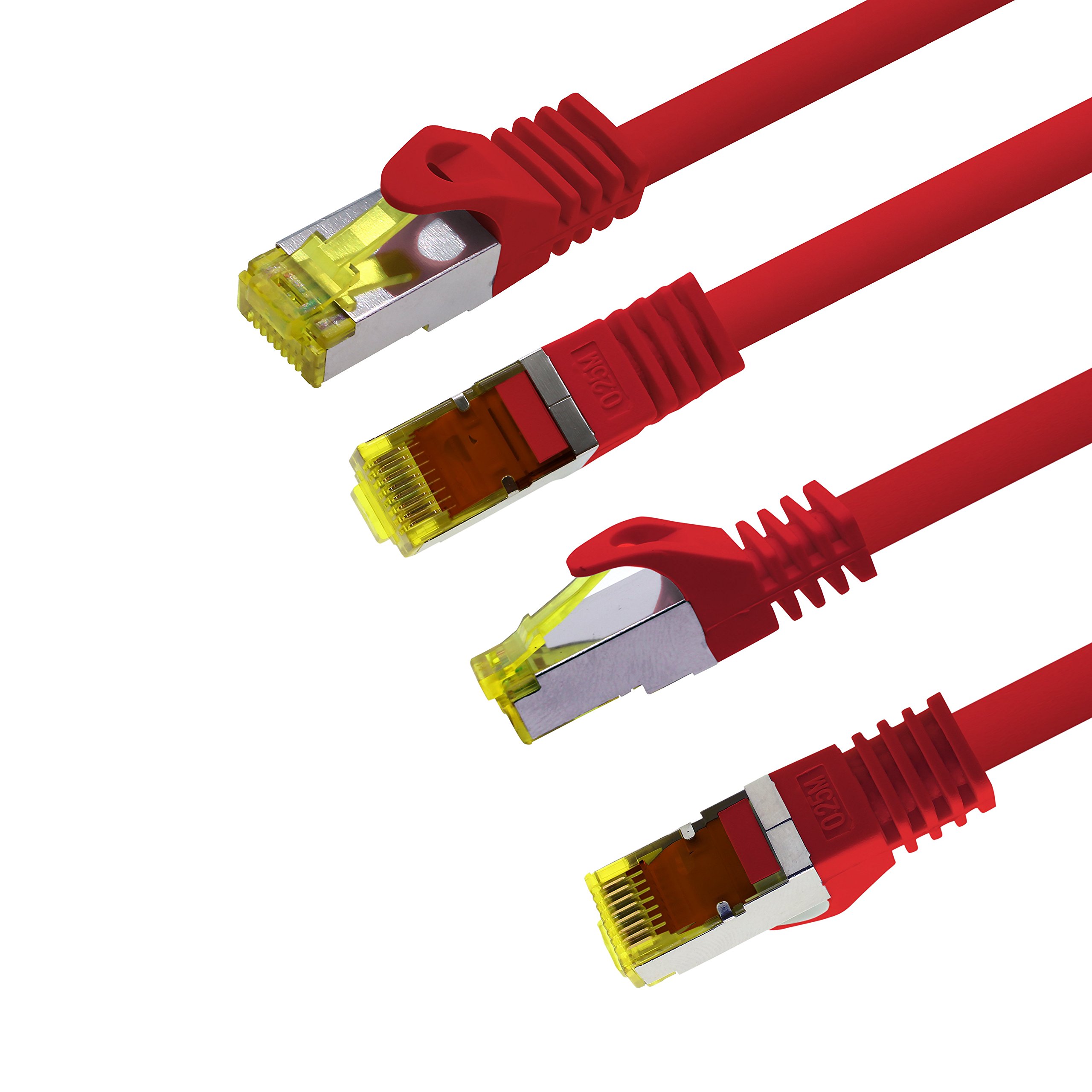 1aTTack.de Cat.7 network cable 0.5 m black pack of 5 Cat7 Ethernet cable network LAN cable raw cable 10 Gb s SFTP PIMF LSZH set patch cable with Rj 45 plug Cat.6a — view 22