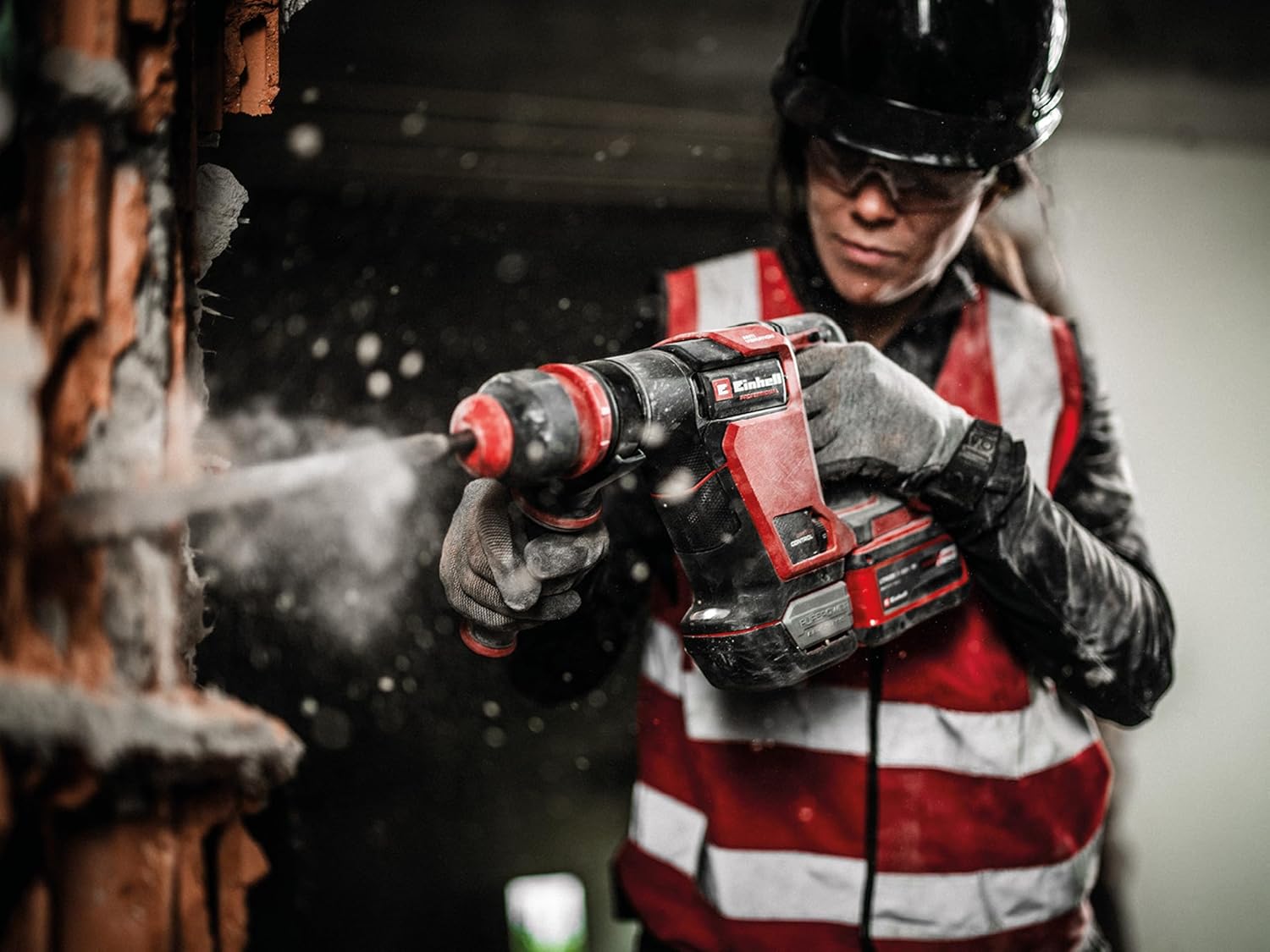 Einhell Professional Cordless Demolition Hammer TP-DH 18/4 Li BL-Solo | PXC | 18 V | Brushless | 4.0 J | SDS-Plus | Continuous Running | Pointed & Flat Chisel | Case | Without Battery