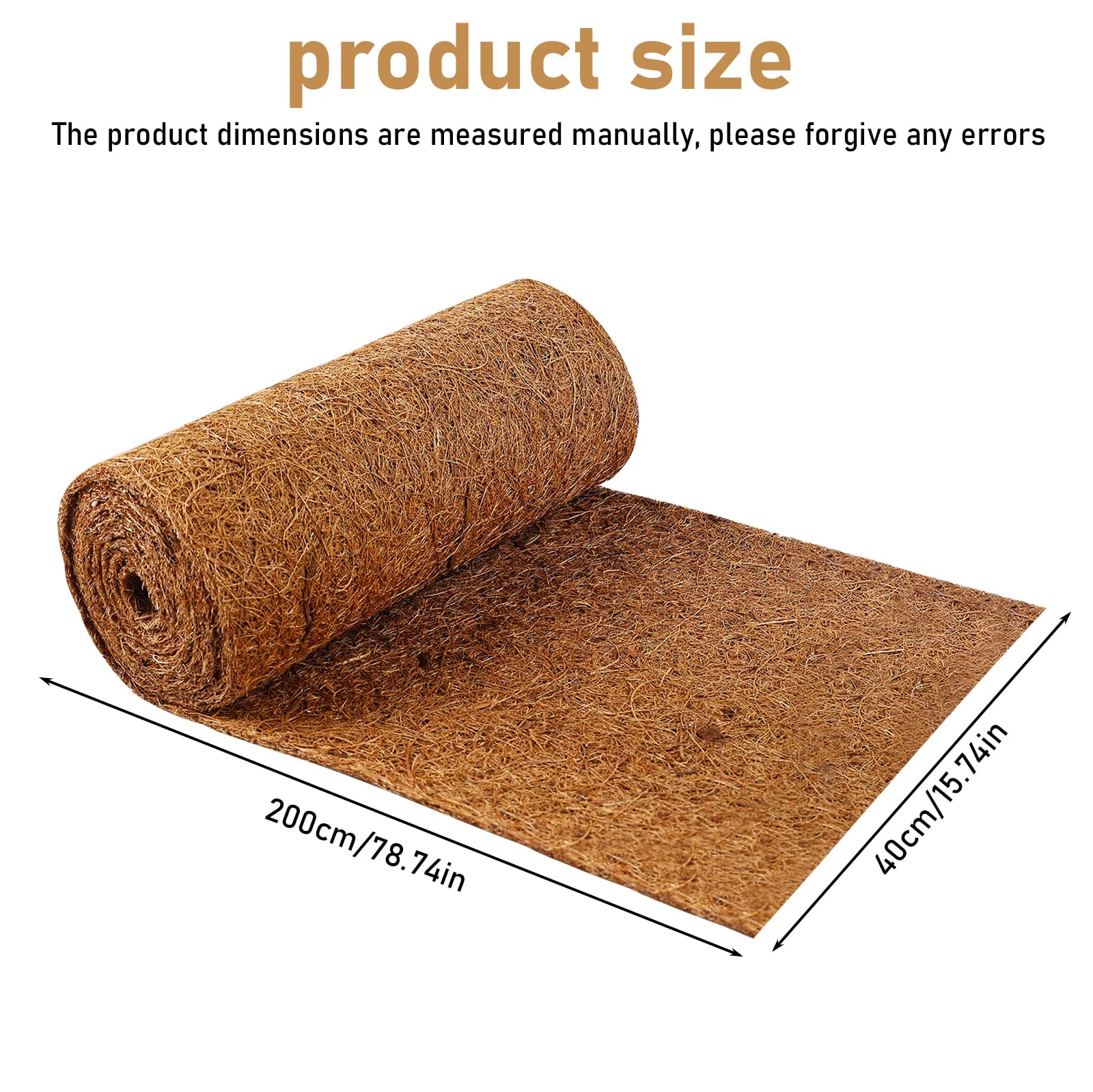 Tapis en noix de coco 40x200 cm protection contre le gel froid 100% fibres de coco