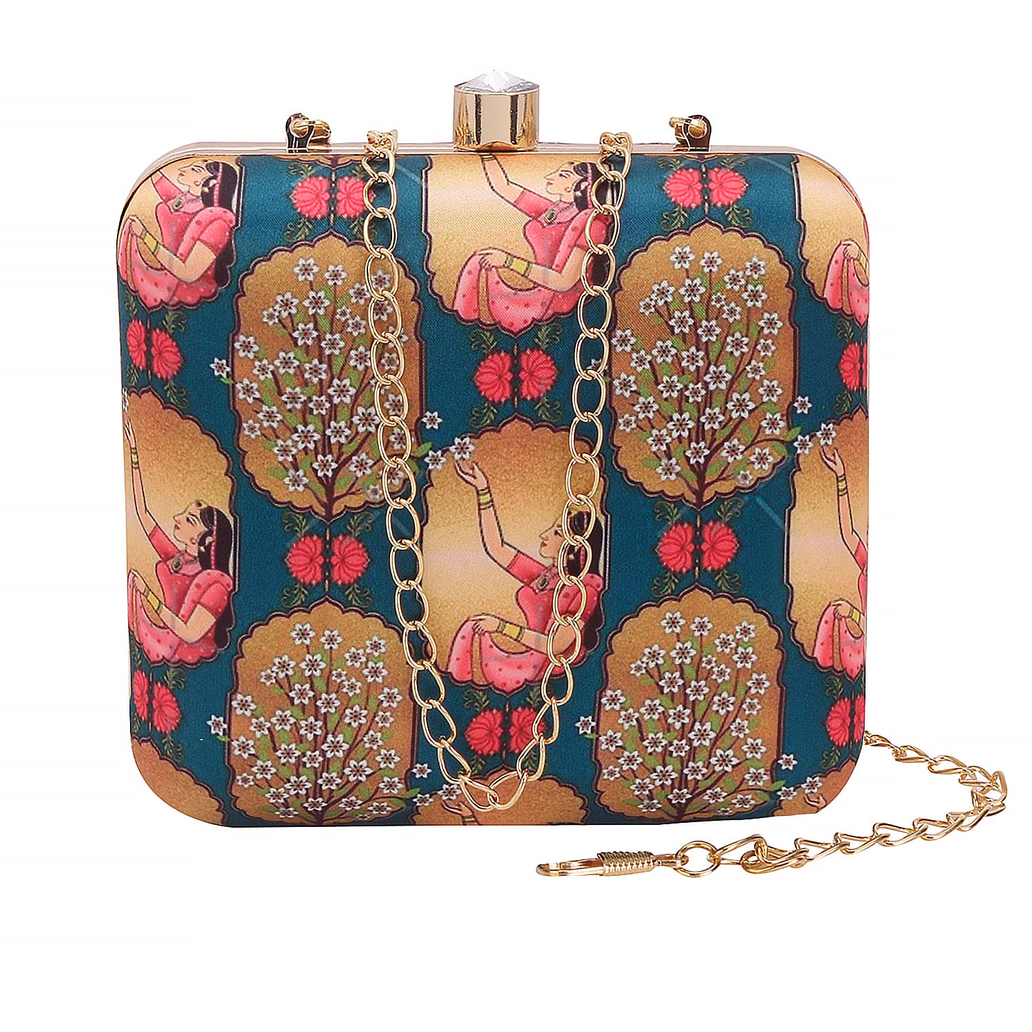 Multicolour ethnic digital printed box clutch II Women's Traditional Designer Clutch For Women & Girls II PRINTED CLUTCHES-image-26