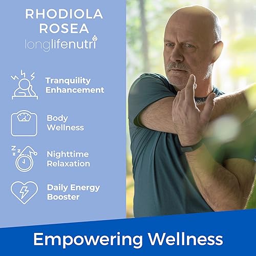 Miniatura 4 de LongLifeNutri Rhodiola Rosea 500mg - 180 cápsulas vegetarianas para salud mental y física, sin OMG, suministro de 3 meses, de origen natural y