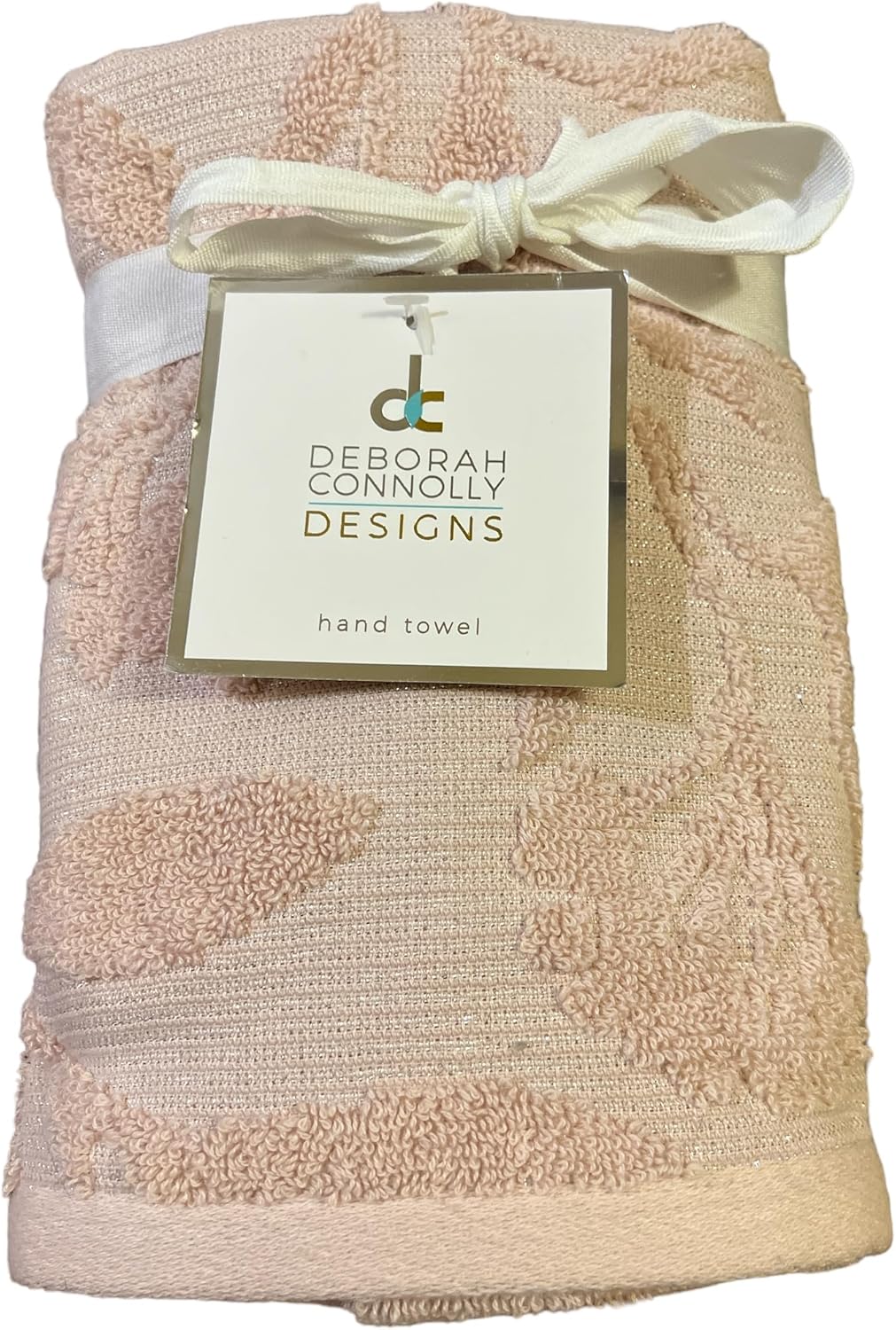 Deborah Connolly Pale Pink Silver Sparkles Hand Towel Set
