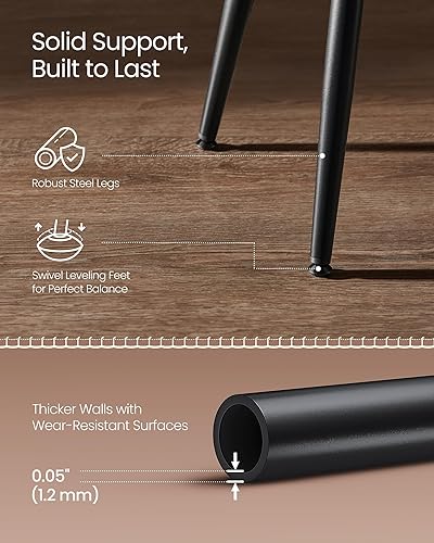 Miniatura 7 de VASAGLE Colección EKHO - Juego de 2 sillas de comedor, taburetes de cocina tapizados, taburetes de tocador, cuero sintético con costuras, moderno de