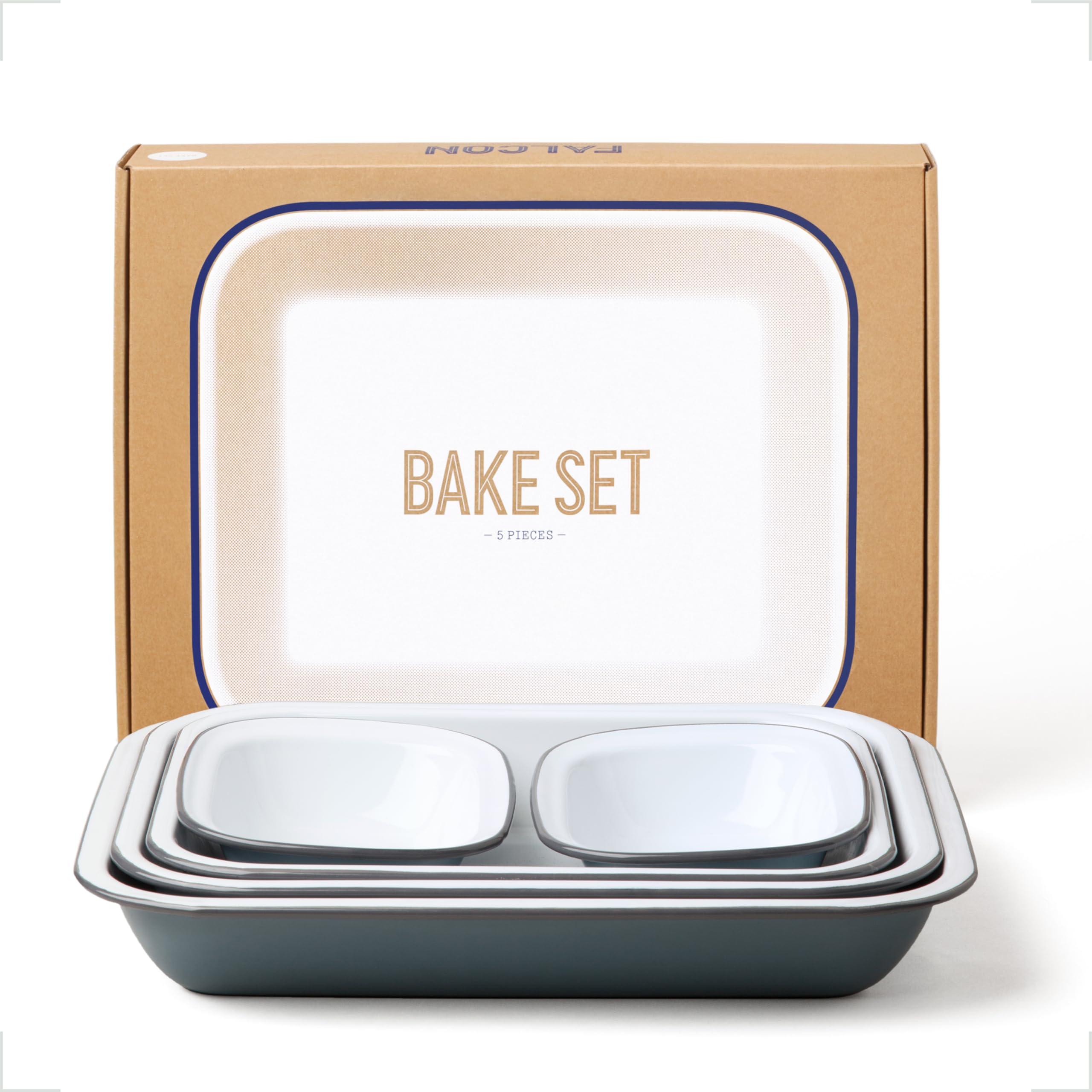 Falcon Enamelware Enamel Bake Set - Pigeon Grey
