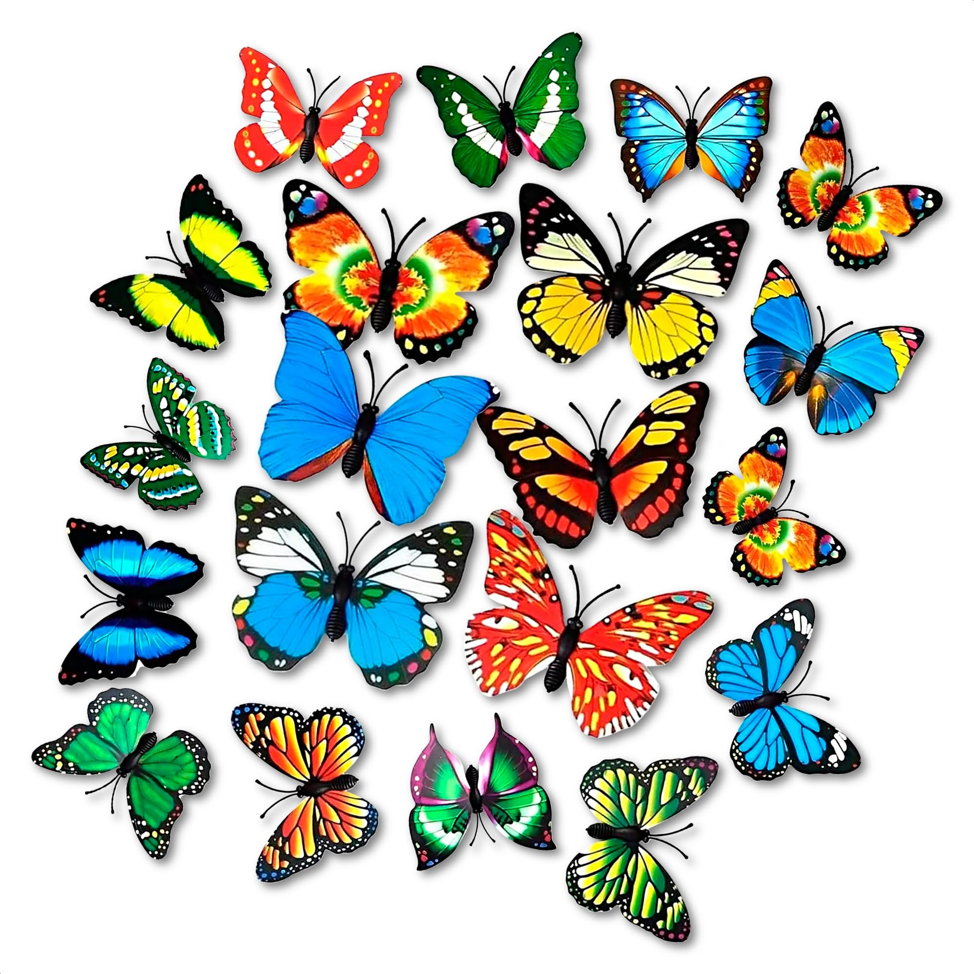 20 Pcs Butterfly Magnets for Refrigerators – 4" Colourful Magnetic Butterflies Decor, Spring Decor for Home, Durable PVC Butterfly Decorations with Adhesive Backing, Versatile Use for Various Spaces
