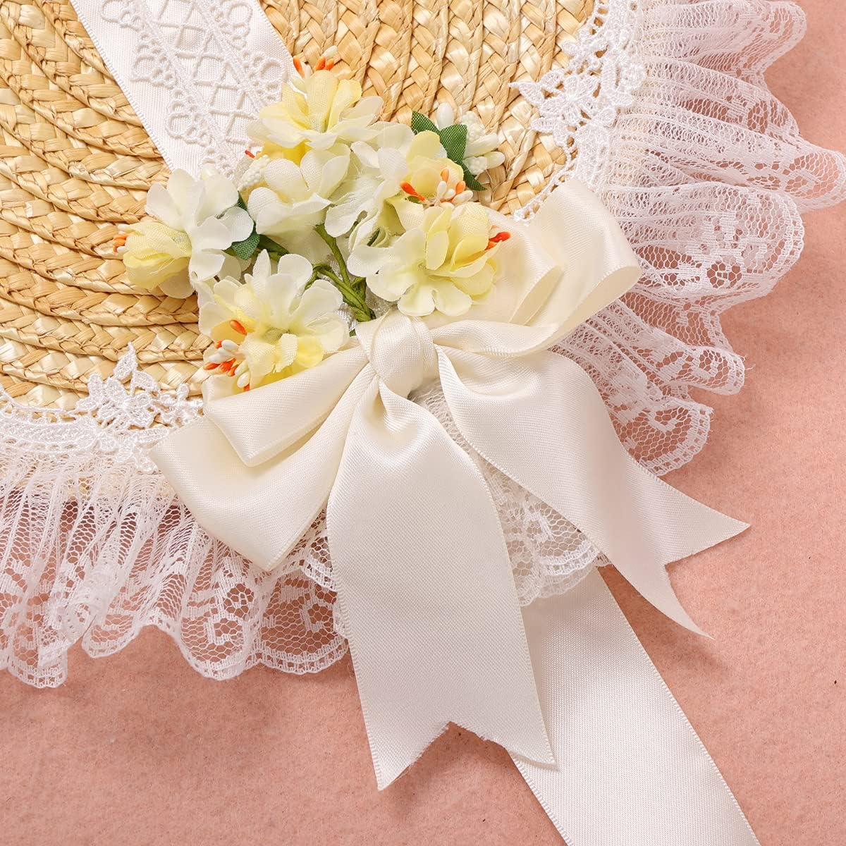 Chapeau De Soleil Victorien Pour Femmes Et Filles Avec Nœuds Et Fleurs - Style Lolita Et Cottagecore
